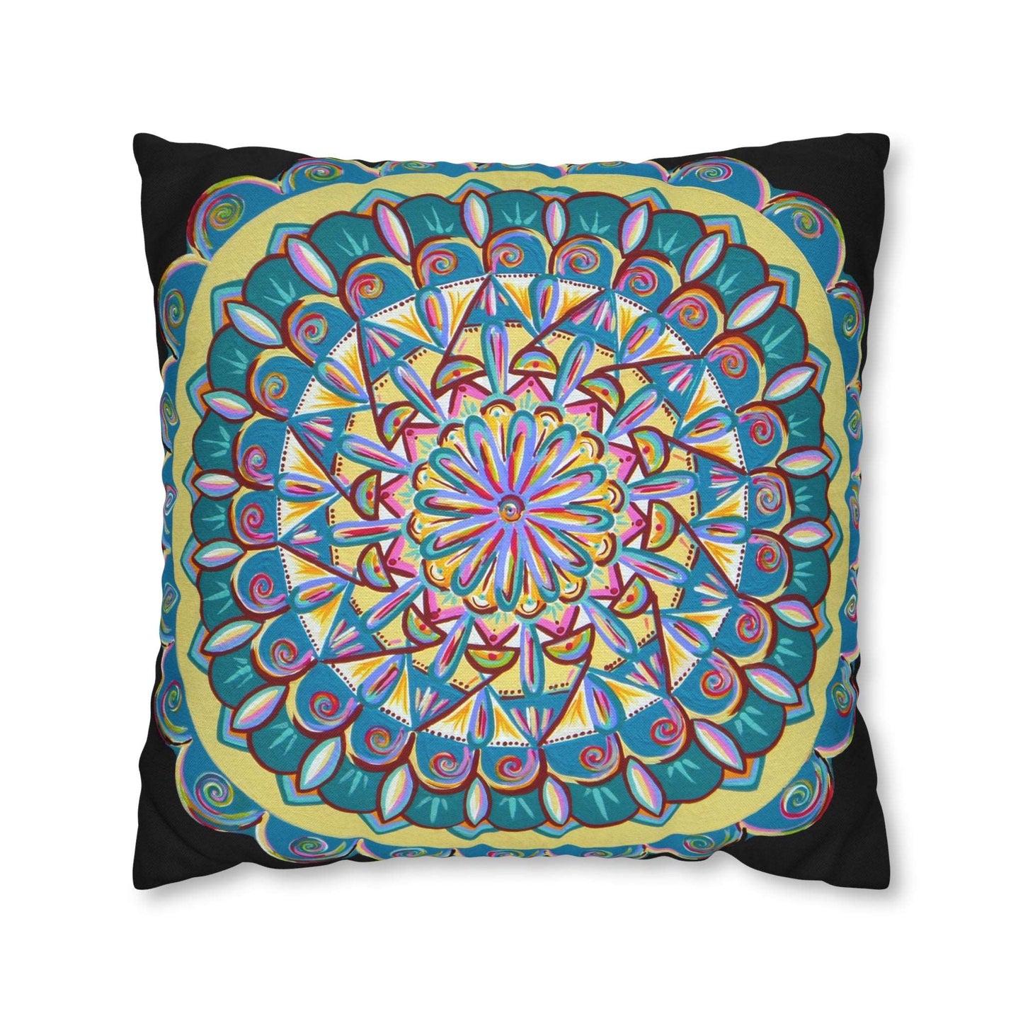 "Almandalayana" Dreamcatcher Pillow Cover - Blue Flame Array Home Decor