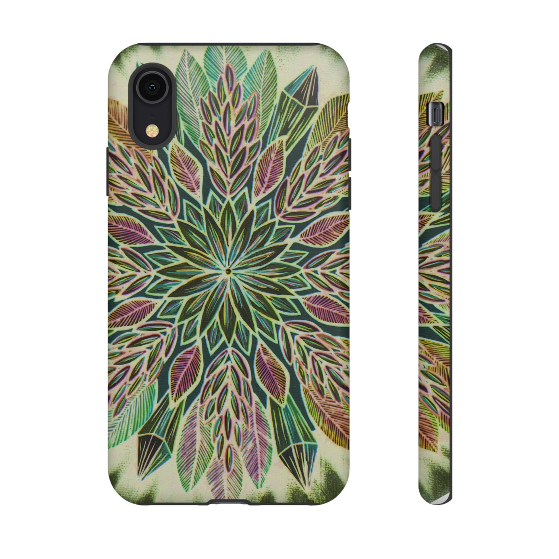 "Krystalhoja Verde" Art Phone Armor - Blue Flame Array iPhone XR / Matte Phone Case