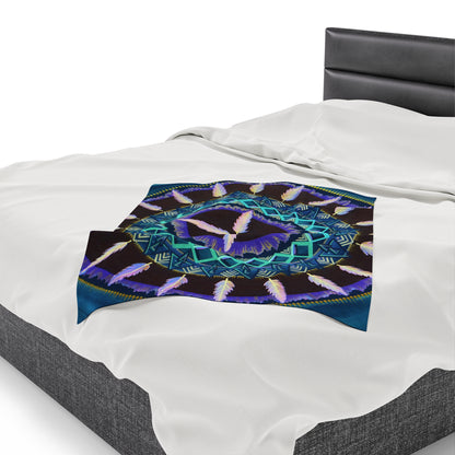 "Cuatro Vientos" Dreamcatcher Blanket - Blue Flame Array All Over Prints