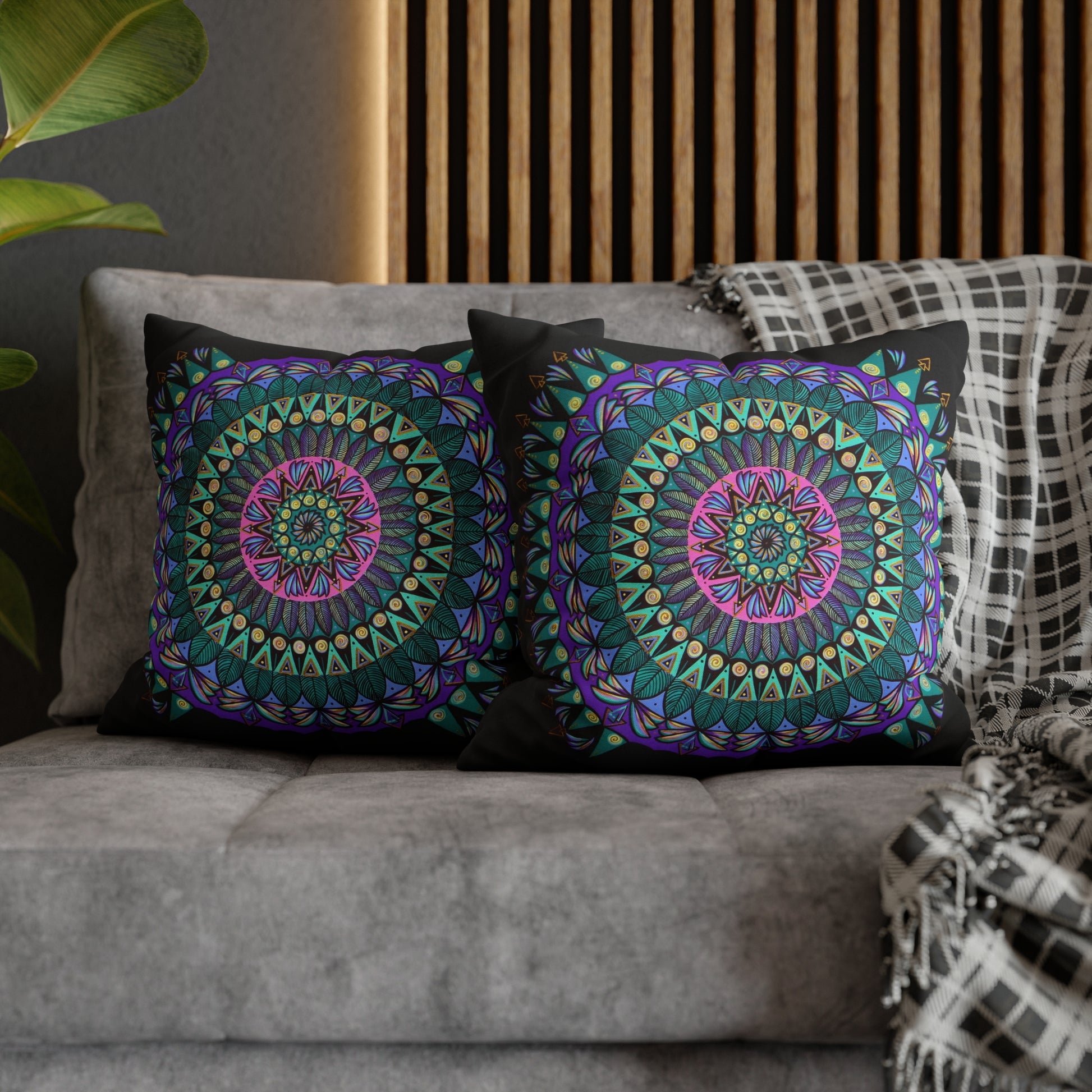 "Mandaladiosa" Dreamcatcher Pillow Cover - Blue Flame Array Home Decor