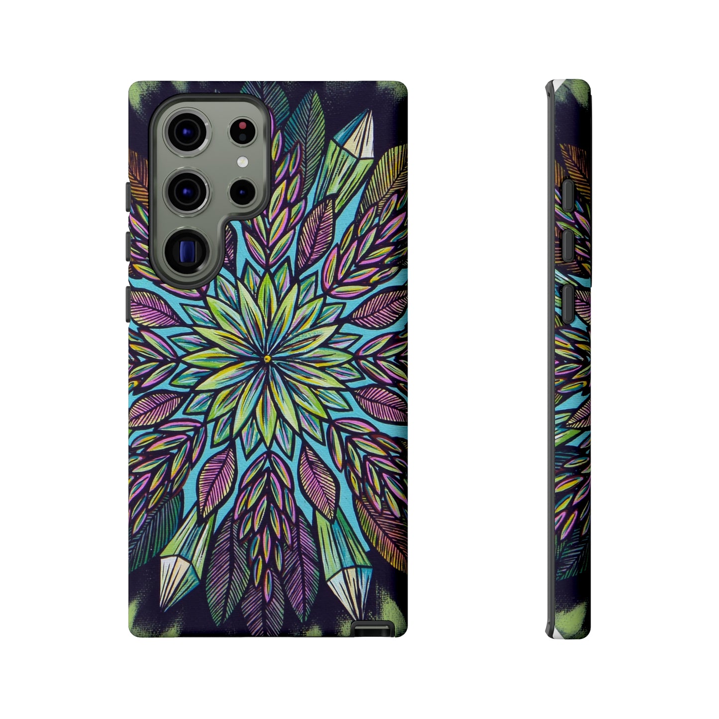 "Krystalhoja" Art Phone Armor - Blue Flame Array Samsung Galaxy S23 Ultra / Matte Phone Case