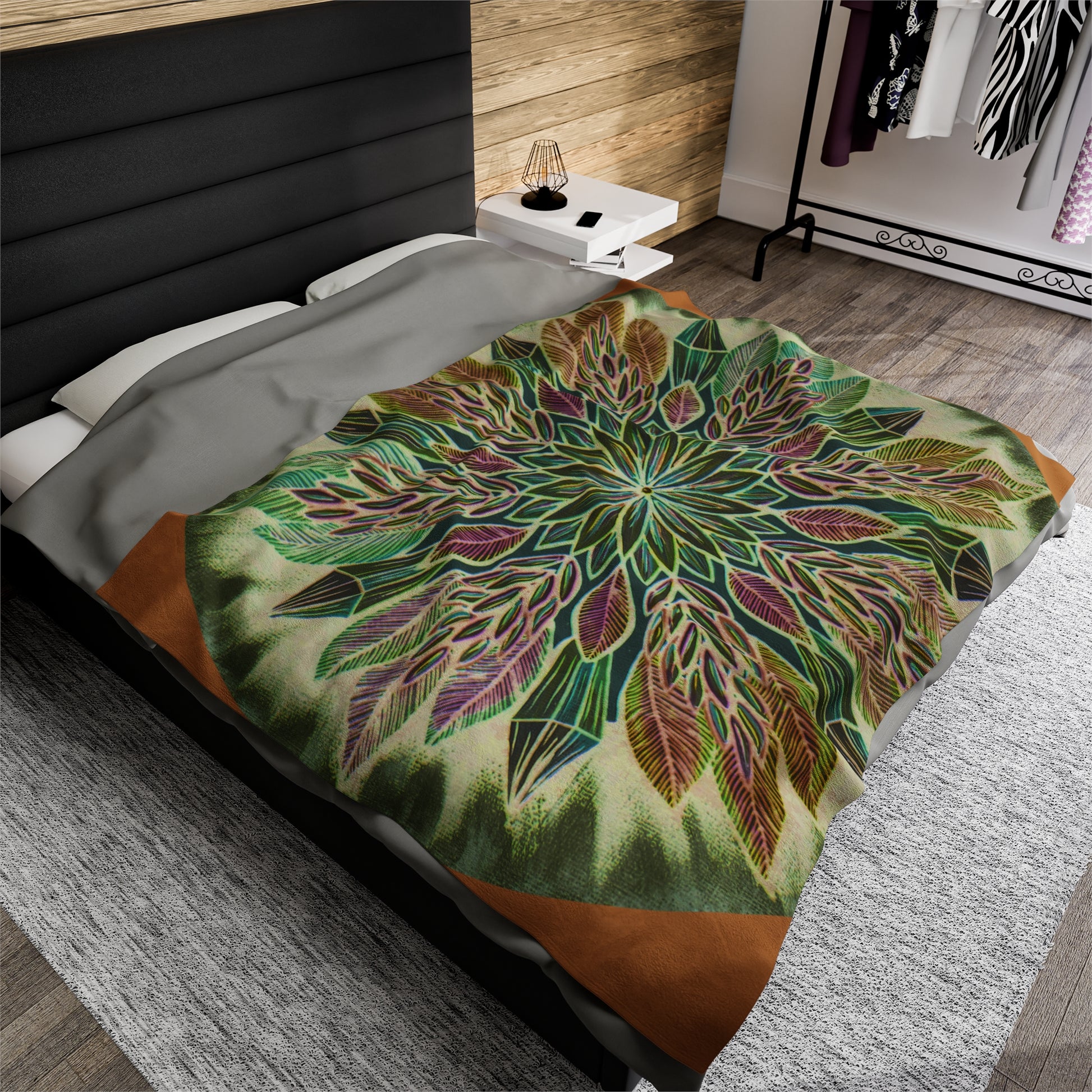 "Krystalhoja Verde" Dreamcatcher Blanket - Blue Flame Array 60" × 80" All Over Prints