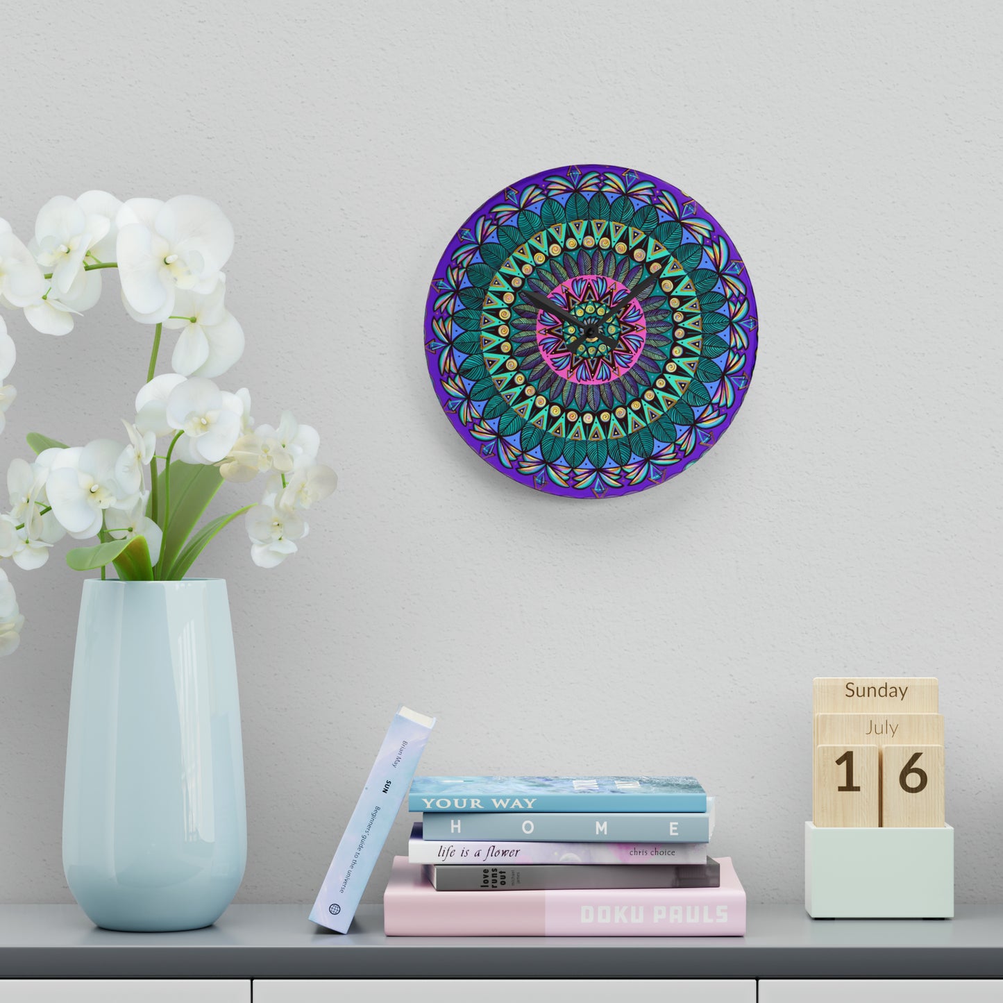 "Mandaladiosa" Cosmic Clock - Blue Flame Array Home Decor