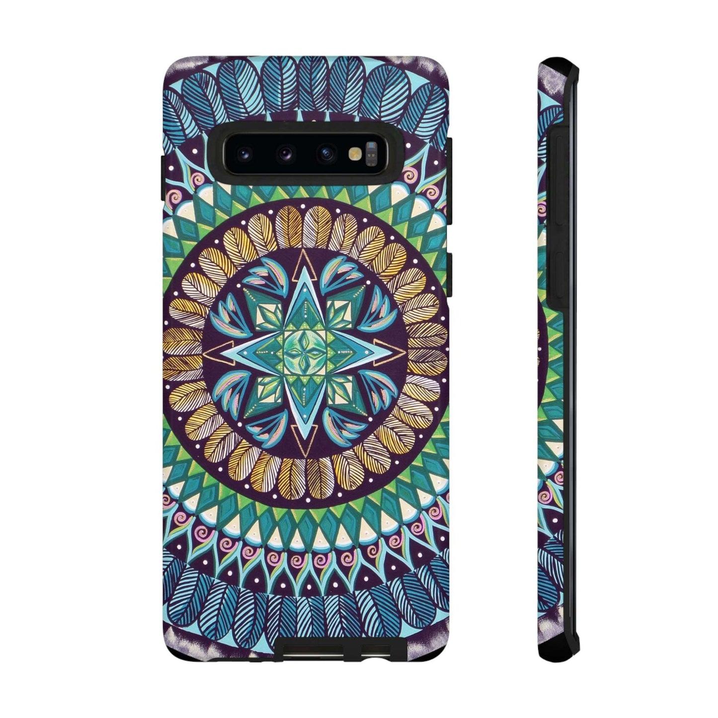 "AquilazurA Kryst'dala" Art Phone Armor - Blue Flame Array Samsung Galaxy S10 / Glossy Phone Case