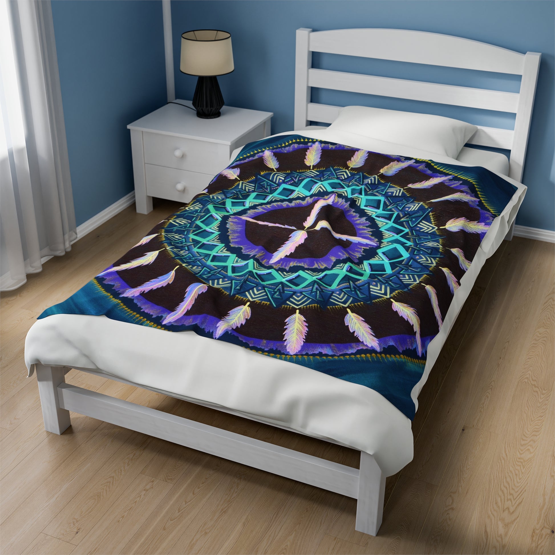 "Cuatro Vientos" Dreamcatcher Blanket - Blue Flame Array All Over Prints