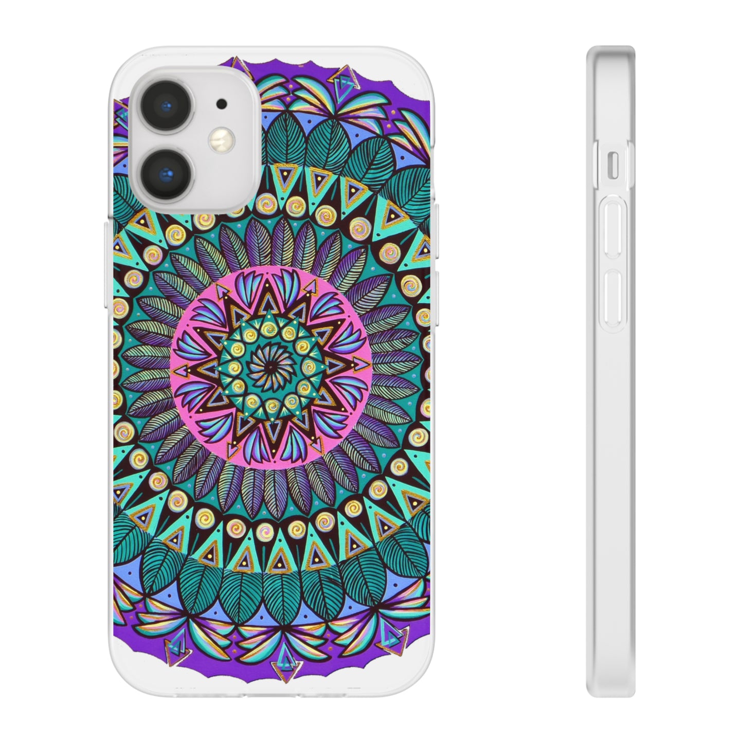 "Mandaladiosa" Art Phone Armor (slim-fit) - Blue Flame Array iPhone 12 Mini with gift packaging Phone Case