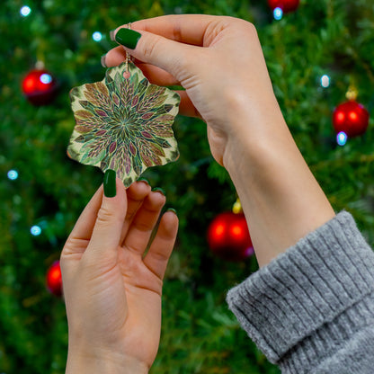 "Krystalhoja Verde" Ceramic Ornament