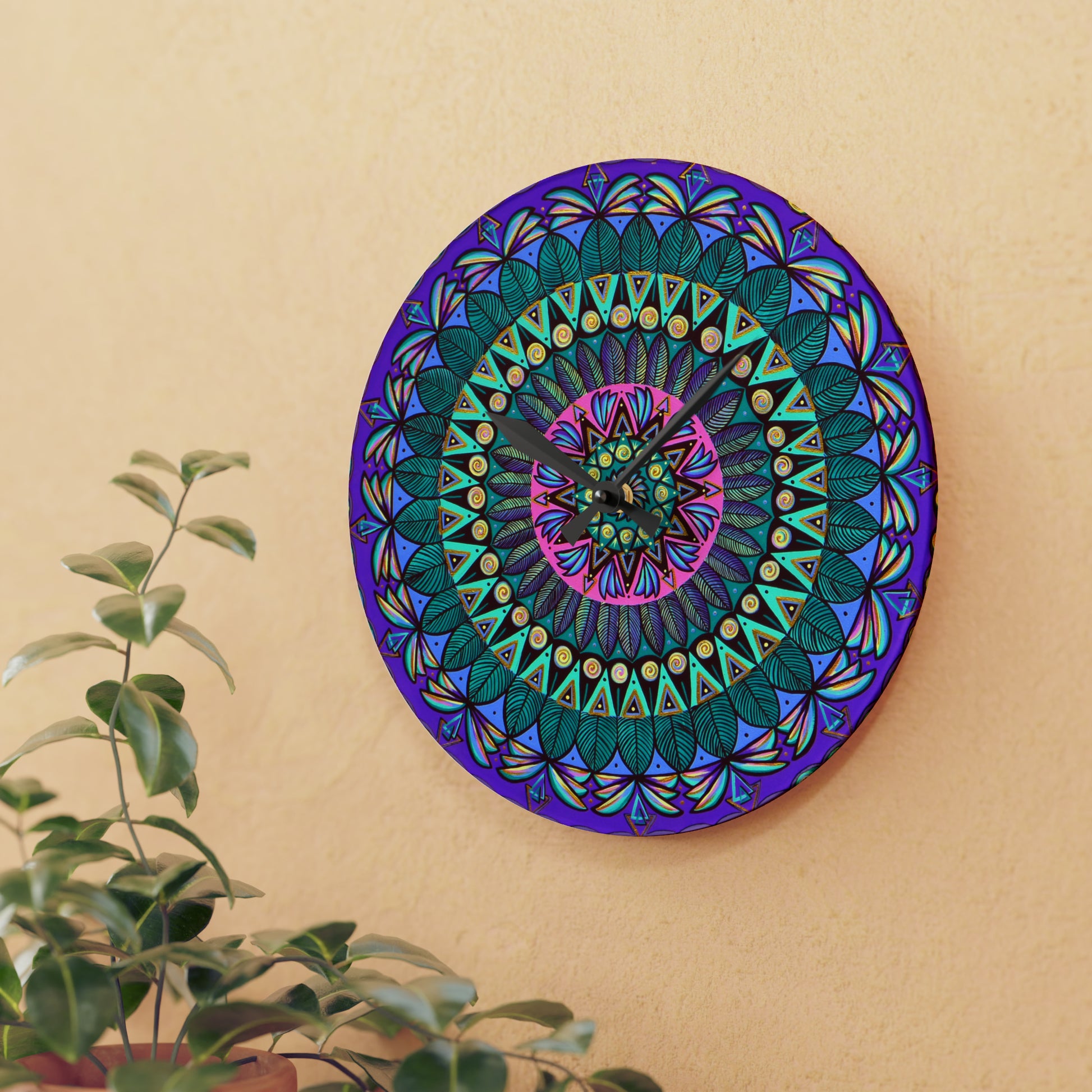 "Mandaladiosa" Cosmic Clock - Blue Flame Array Home Decor