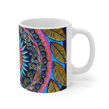 "Mandalamirananda" White Ceramic Mug