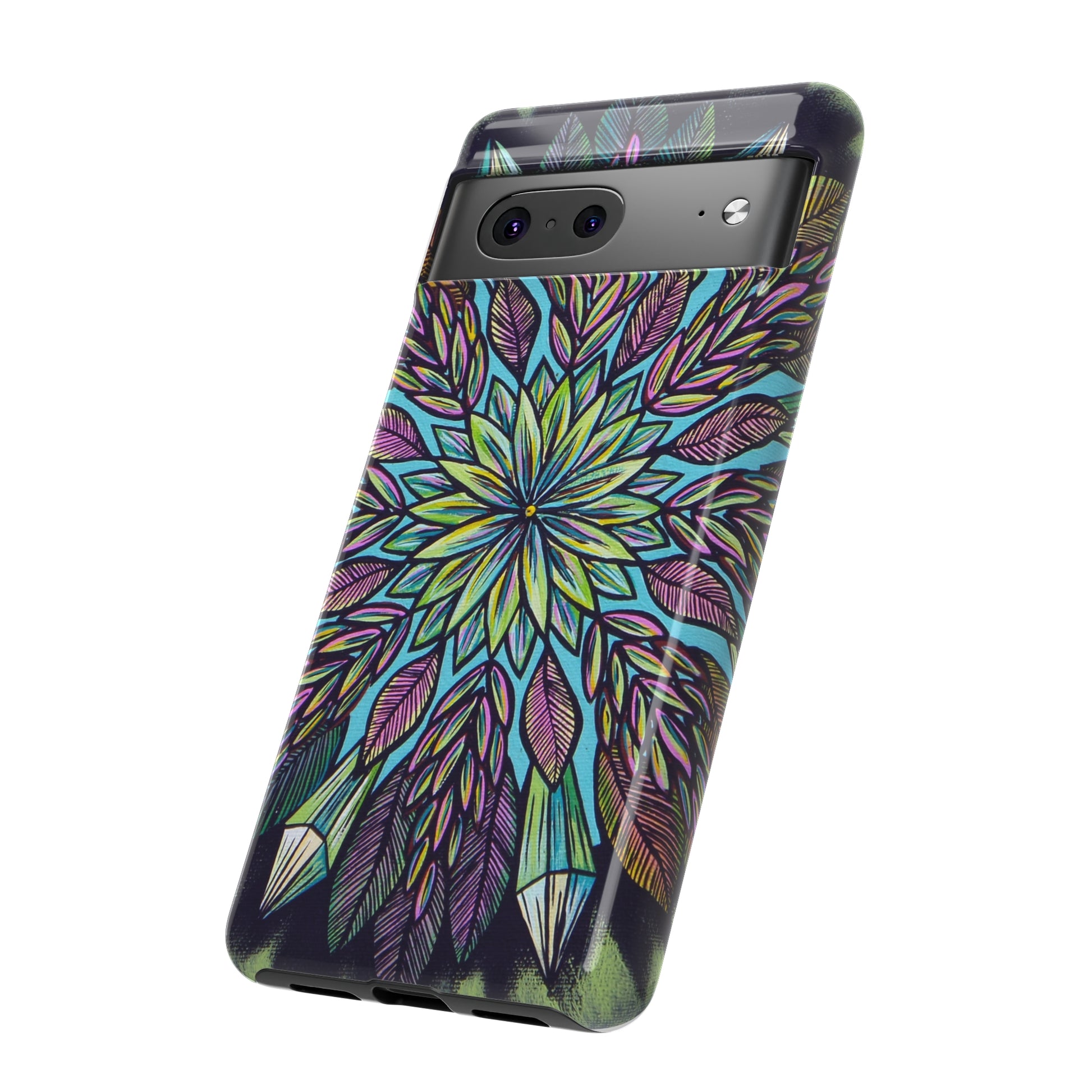 "Krystalhoja" Art Phone Armor - Blue Flame Array Phone Case