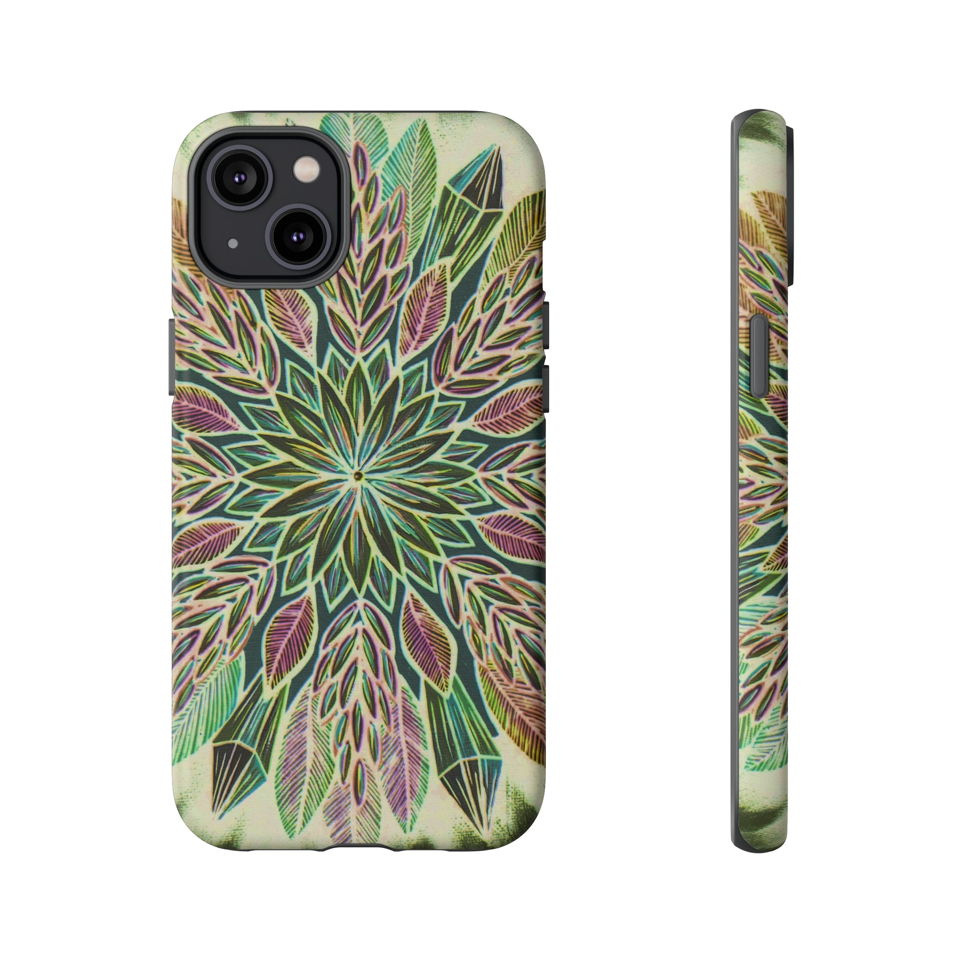 "Krystalhoja Verde" Art Phone Armor - Blue Flame Array iPhone 14 Plus / Matte Phone Case