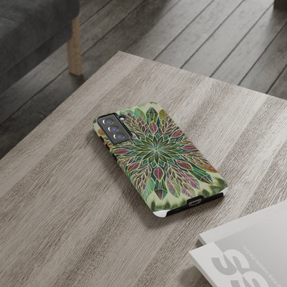 "Krystalhoja Verde" Art Phone Armor - Blue Flame Array Phone Case