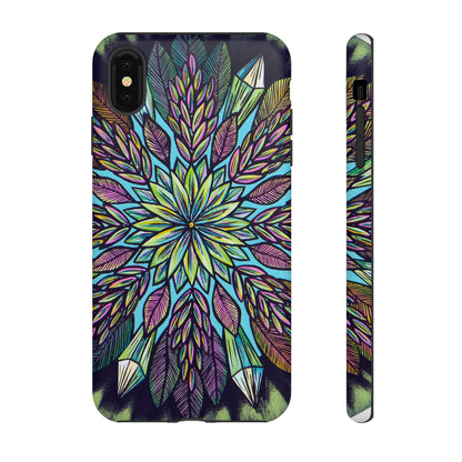 "Krystalhoja" Art Phone Armor - Blue Flame Array iPhone XS MAX / Matte Phone Case