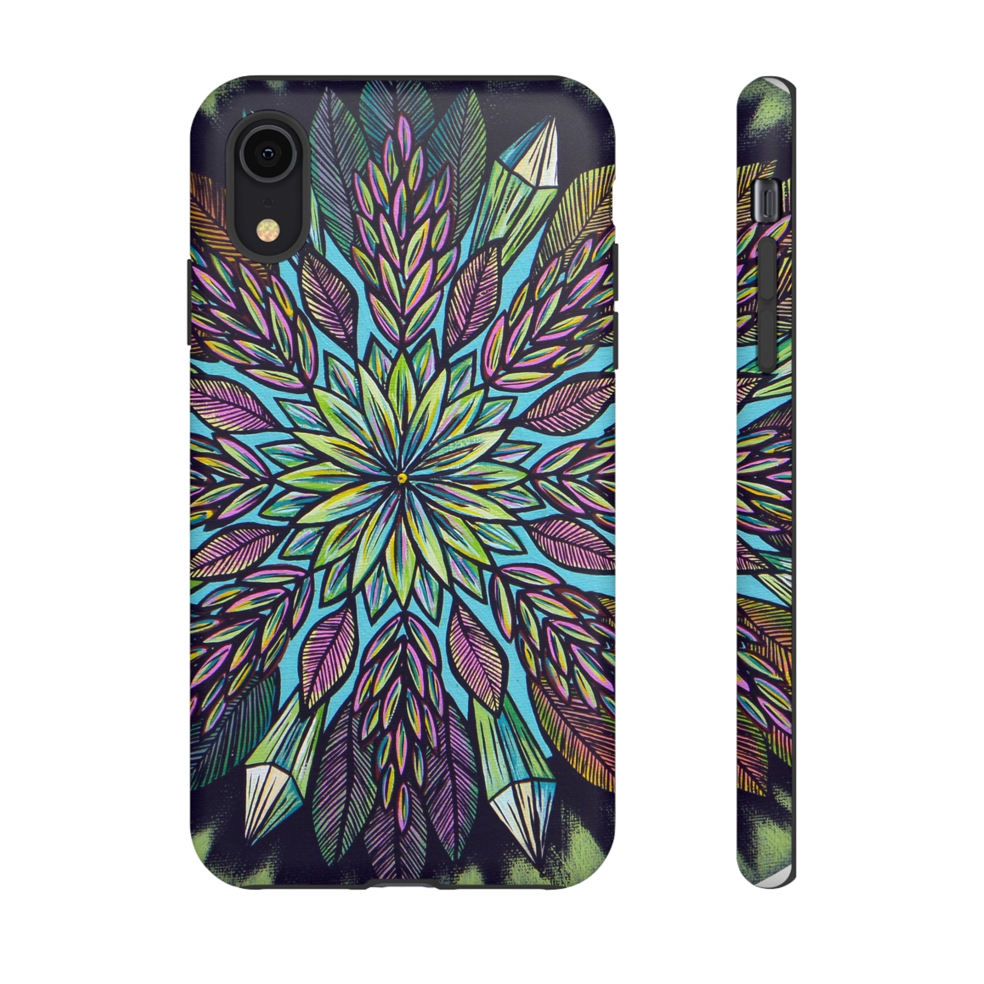 "Krystalhoja" Art Phone Armor - Blue Flame Array iPhone XR / Matte Phone Case