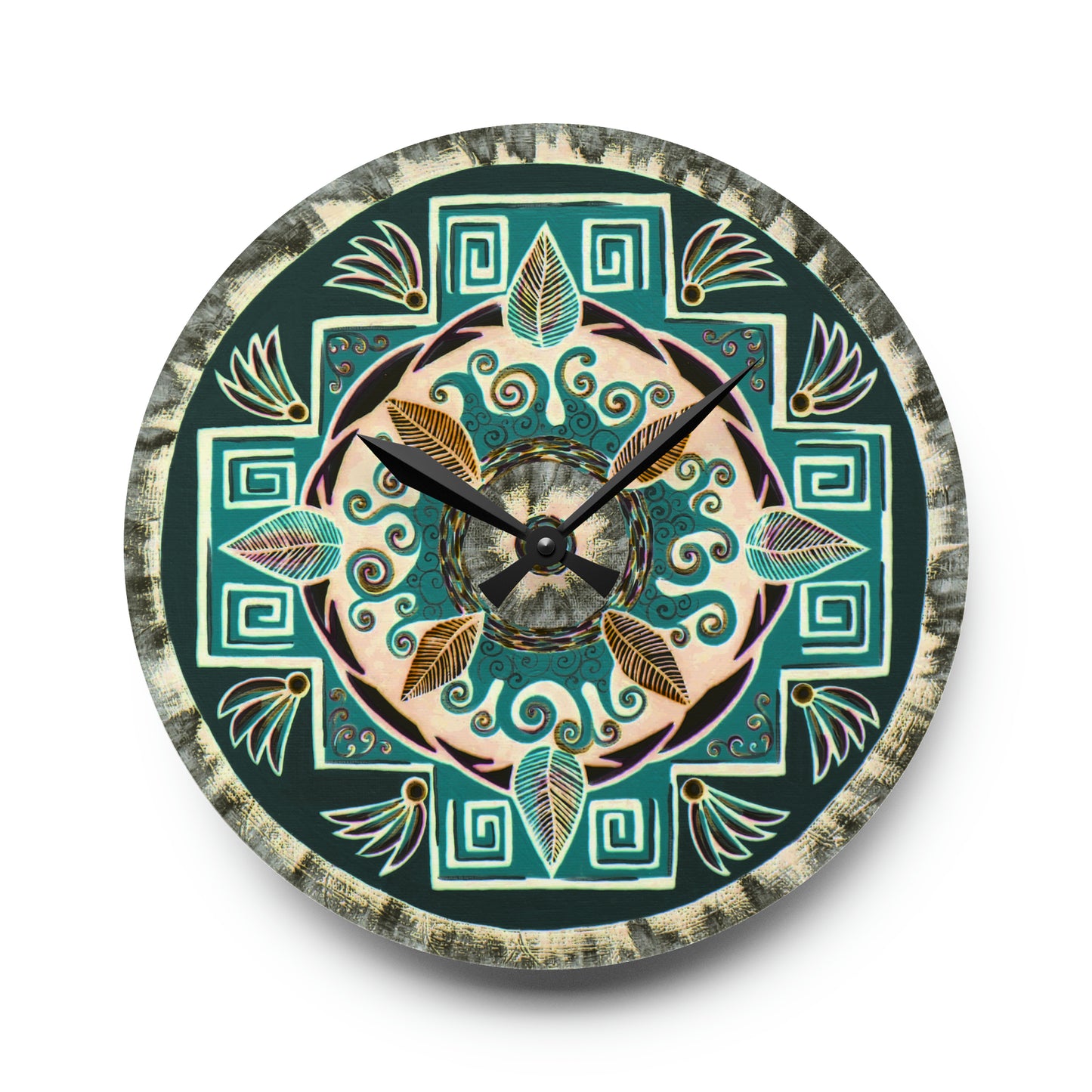 "Hojachakanazura" Cosmic Clock - Blue Flame Array 10.75'' × 10.75'' (Round) Home Decor