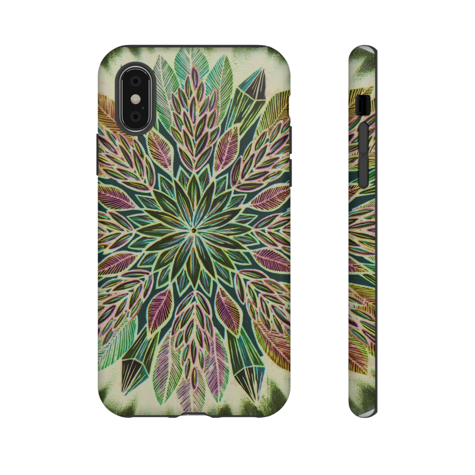 "Krystalhoja Verde" Art Phone Armor - Blue Flame Array iPhone XS / Matte Phone Case