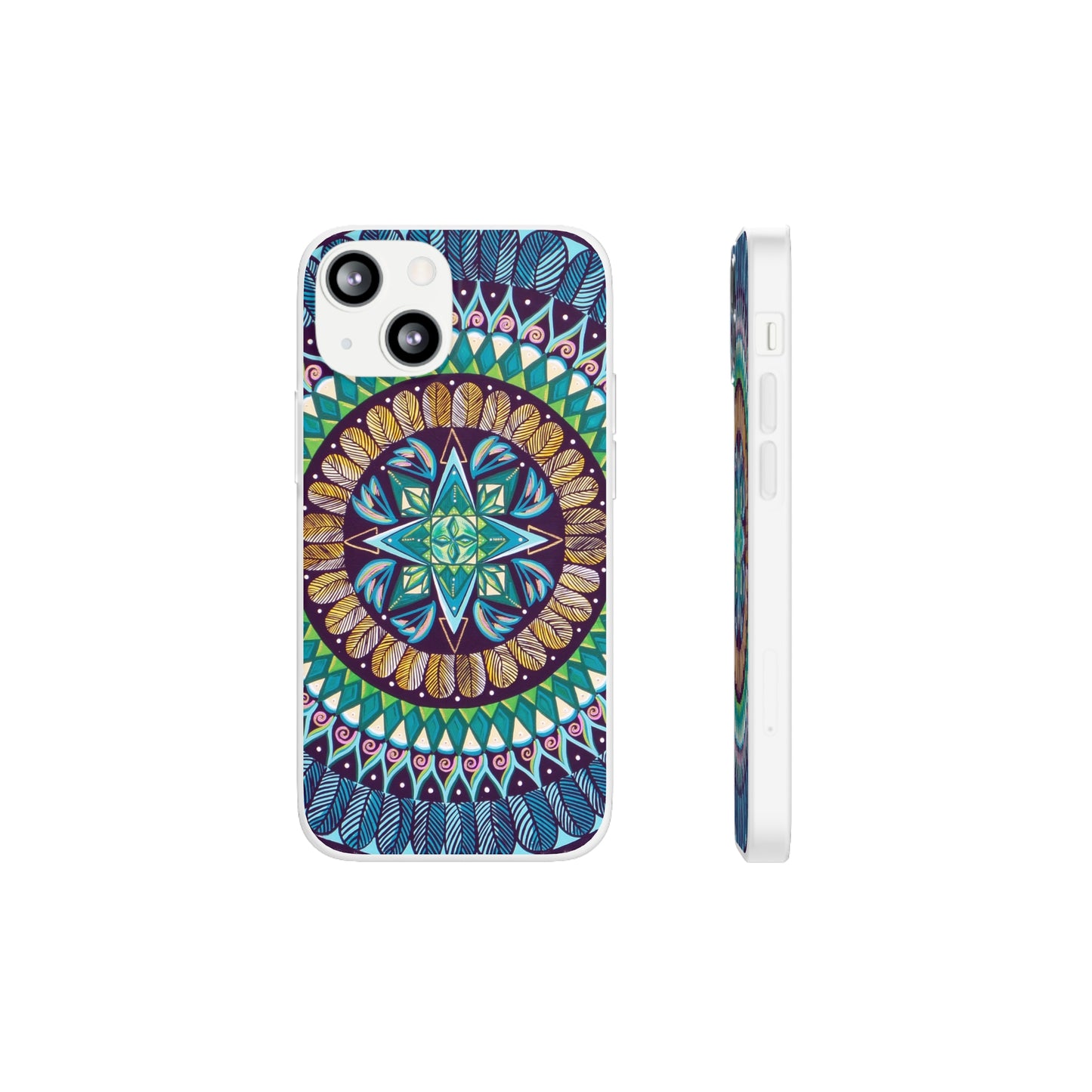 "AquilazurA Kryst'dala" Art Phone Armor (slim-fit) - Blue Flame Array iPhone 13 Mini Phone Case