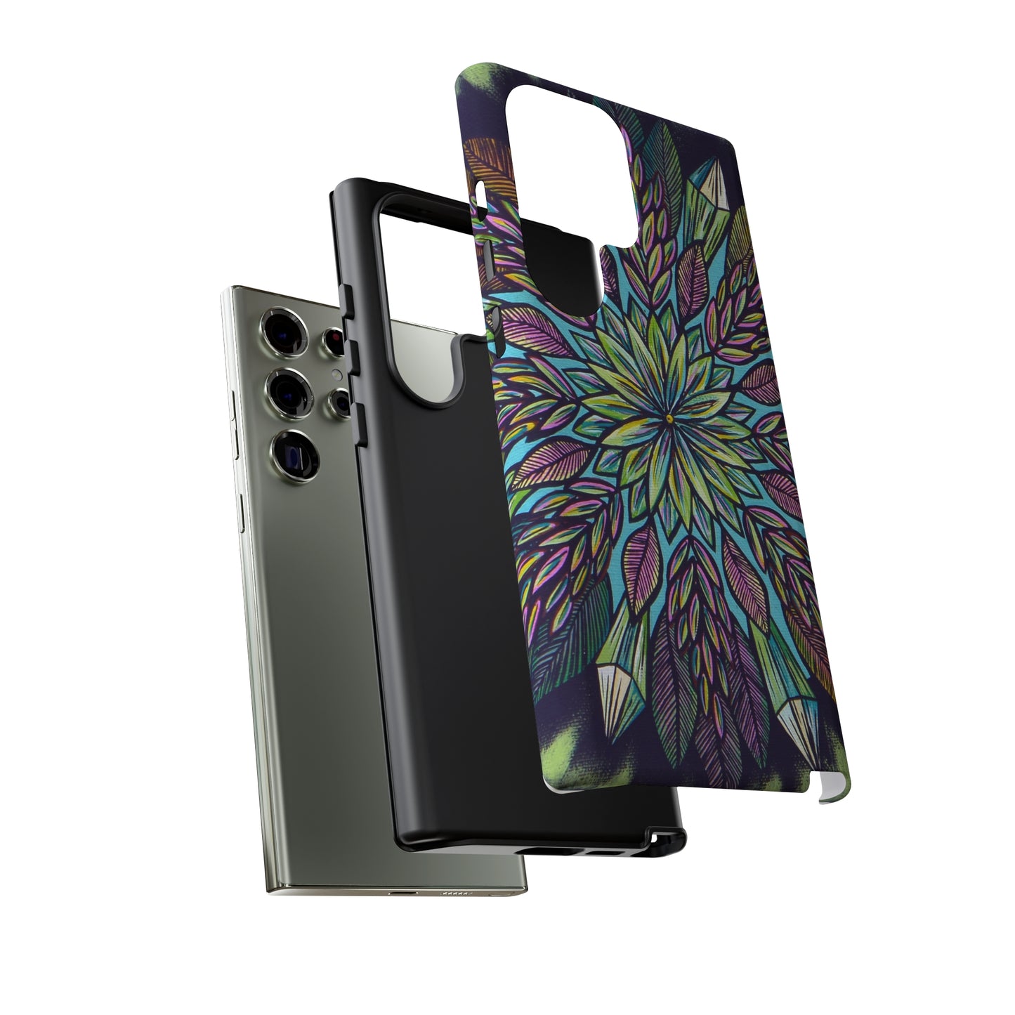 "Krystalhoja" Art Phone Armor - Blue Flame Array Phone Case