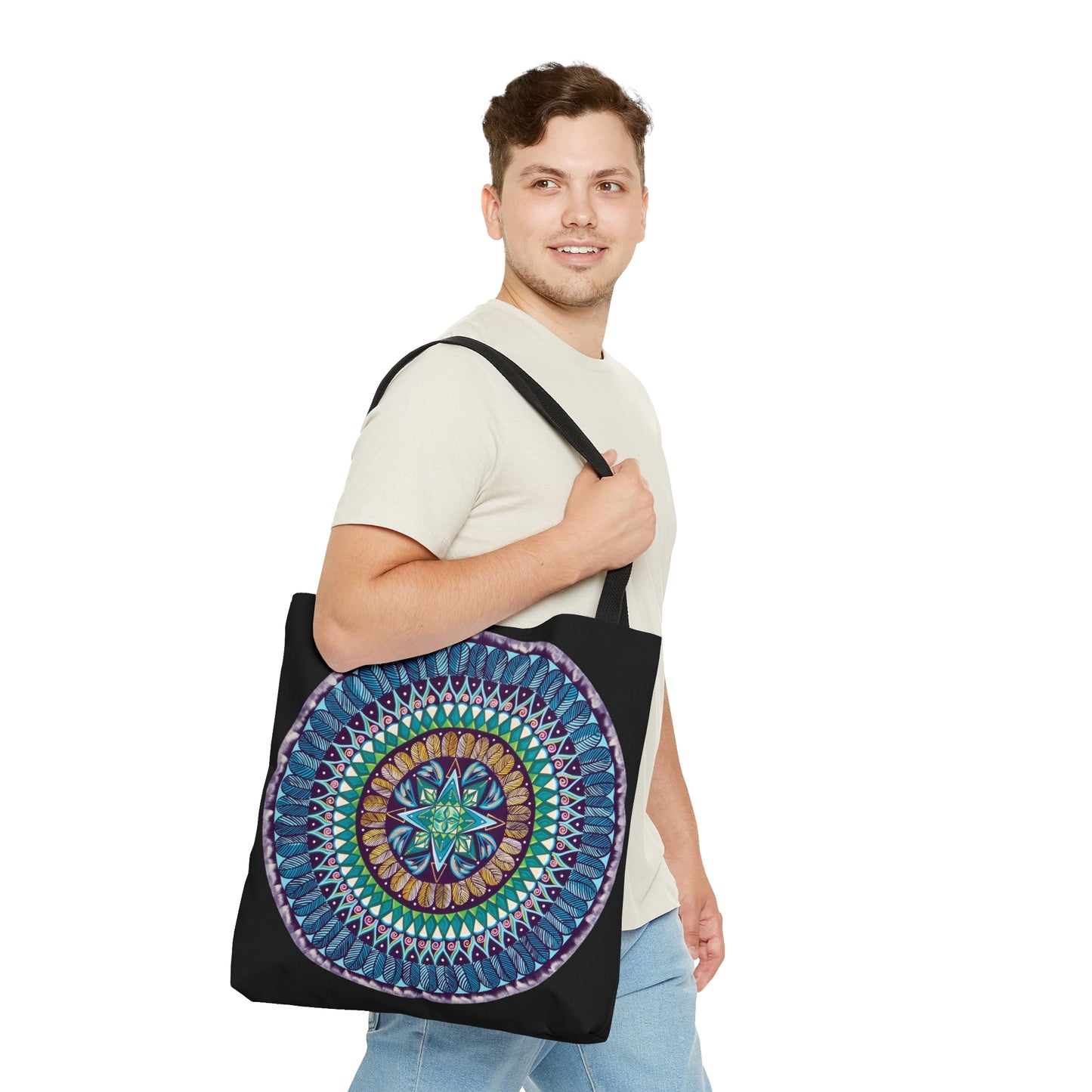 "AquilazurA Kryst'dala" Tote Bag (All-Over-Print) - Blue Flame Array Bags