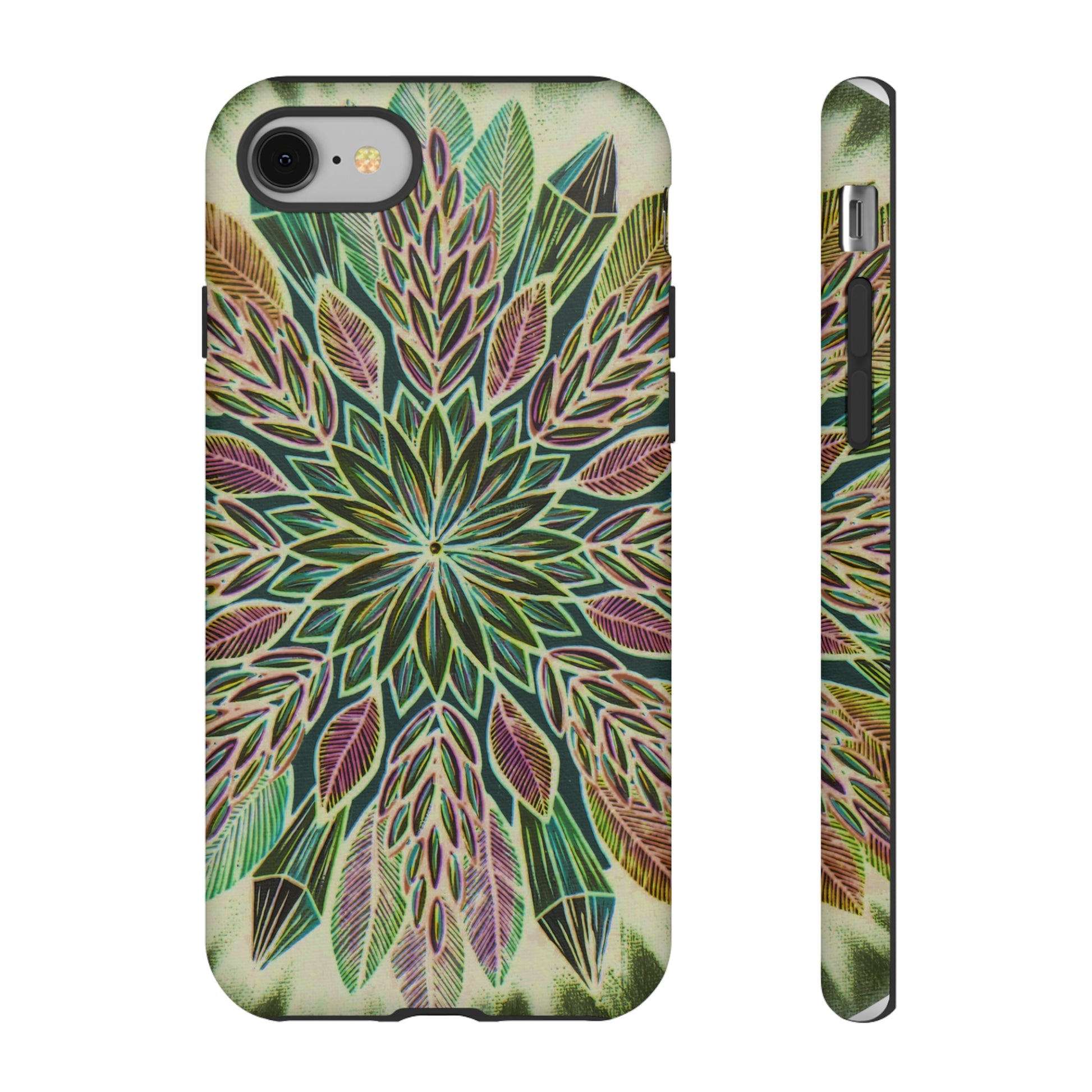 "Krystalhoja Verde" Art Phone Armor - Blue Flame Array iPhone 8 / Matte Phone Case