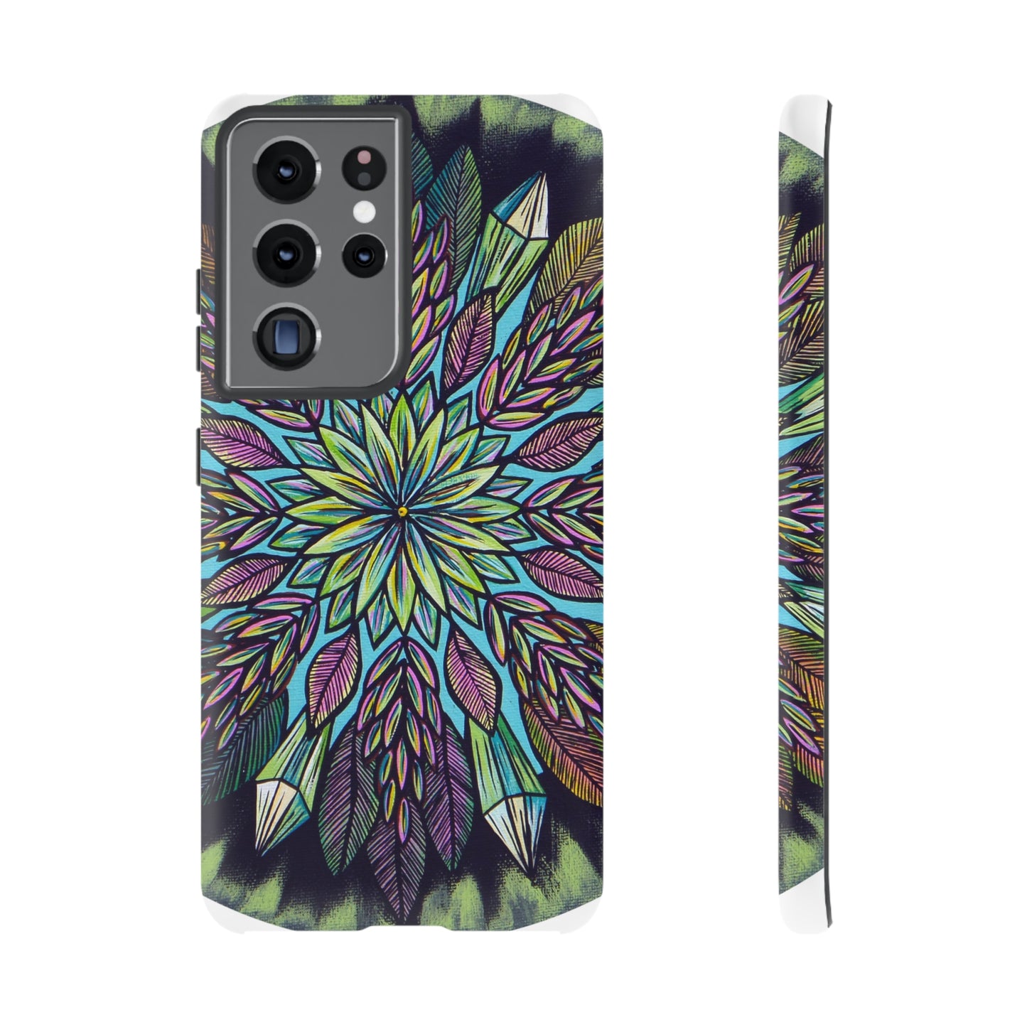 "Krystalhoja" Art Phone Armor - Blue Flame Array Samsung Galaxy S21 Ultra / Matte Phone Case