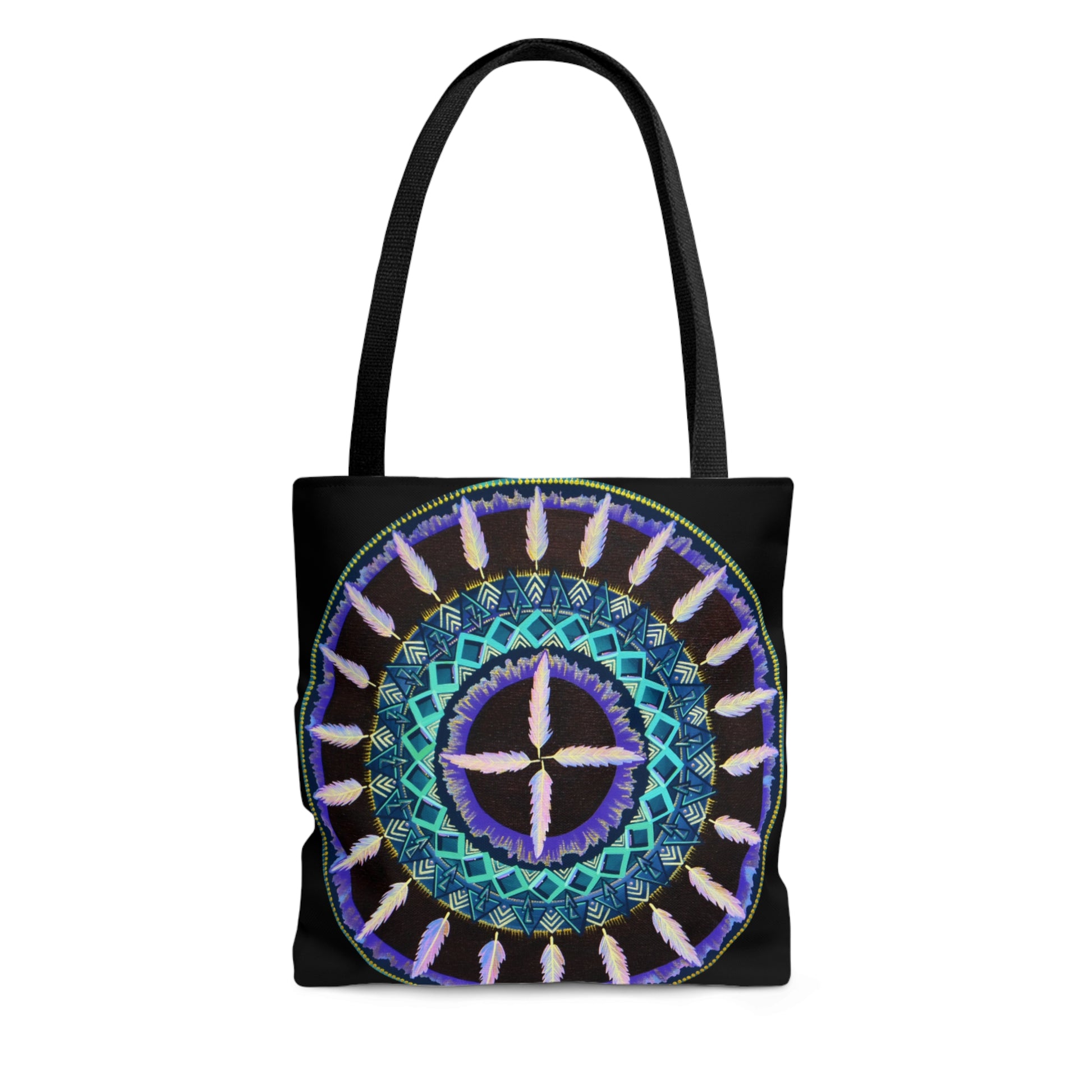 "Cuatro Vientos" Tote Bag (All-Over-Print) - Blue Flame Array Bags