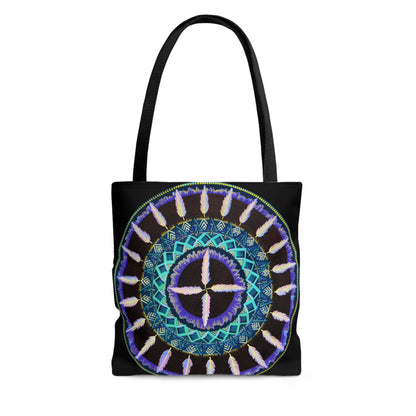 "Cuatro Vientos" Tote Bag (All-Over-Print) - Blue Flame Array Bags