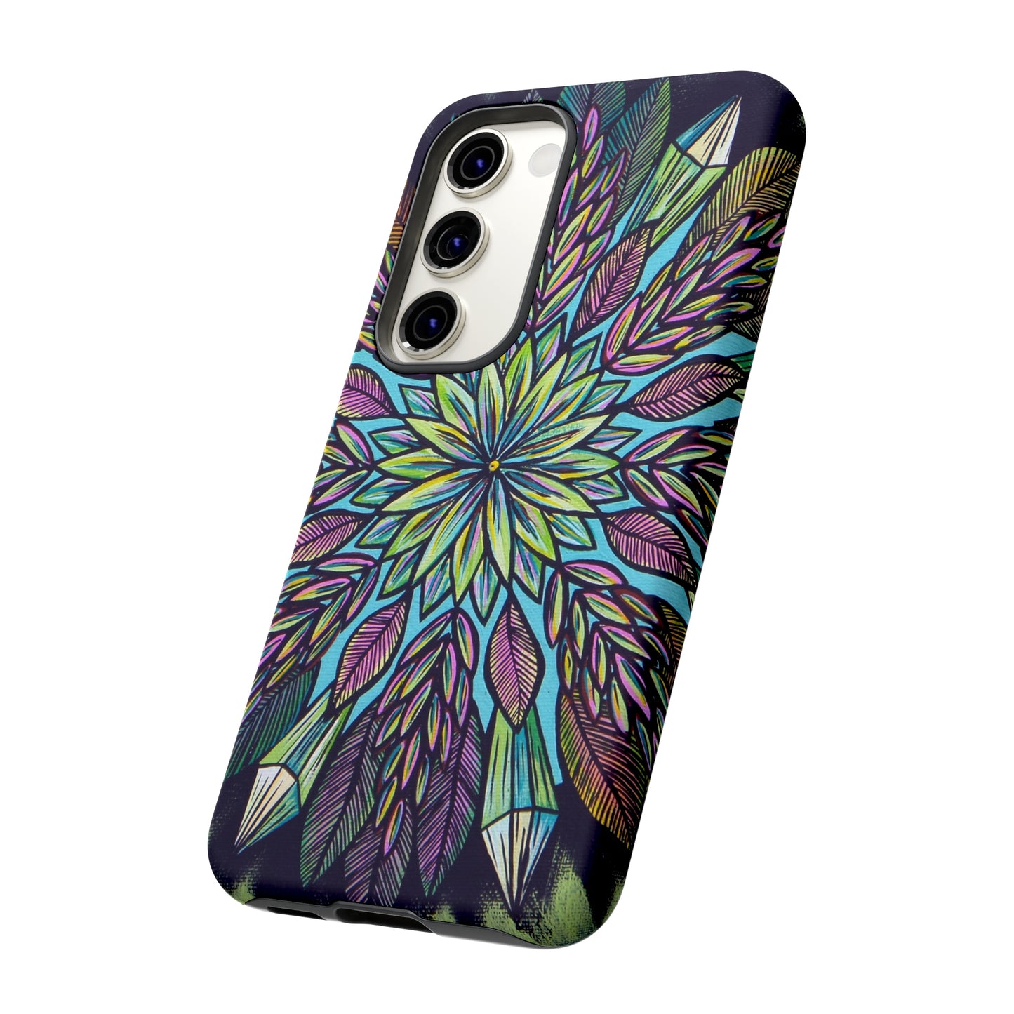 "Krystalhoja" Art Phone Armor - Blue Flame Array Phone Case