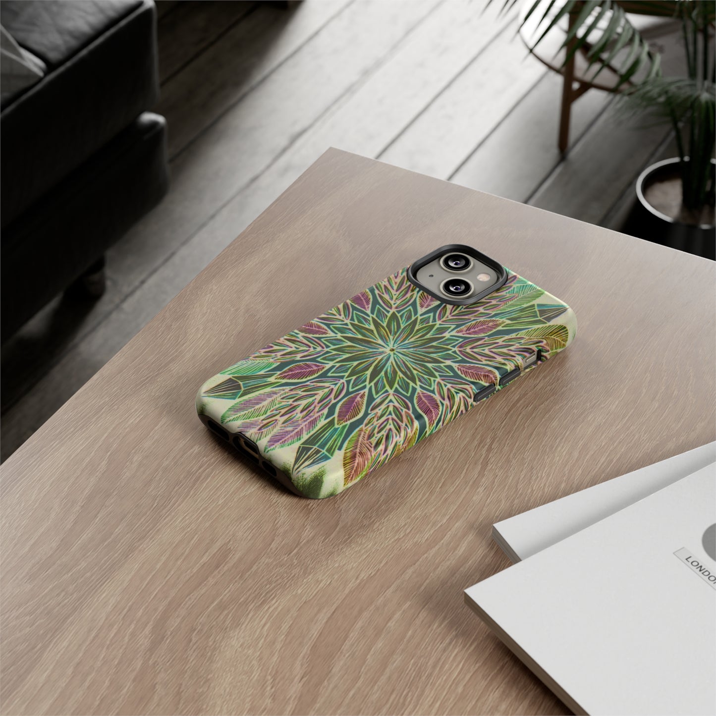 "Krystalhoja Verde" Art Phone Armor - Blue Flame Array Phone Case