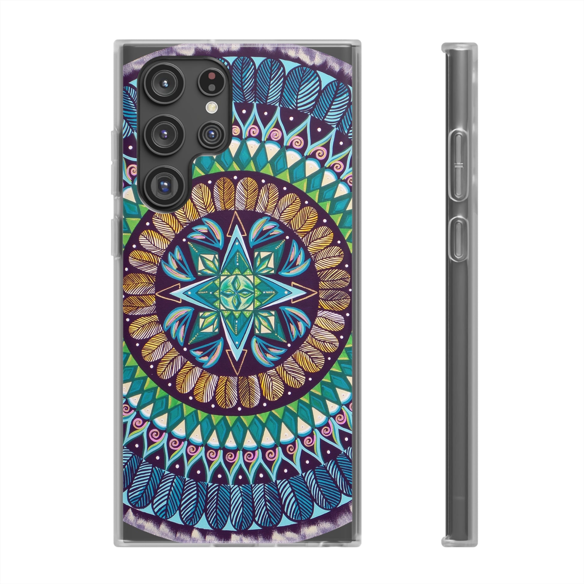 "AquilazurA Kryst'dala" Art Phone Armor (slim-fit) - Blue Flame Array Samsung Galaxy S22 Ultra with gift packaging Phone Case