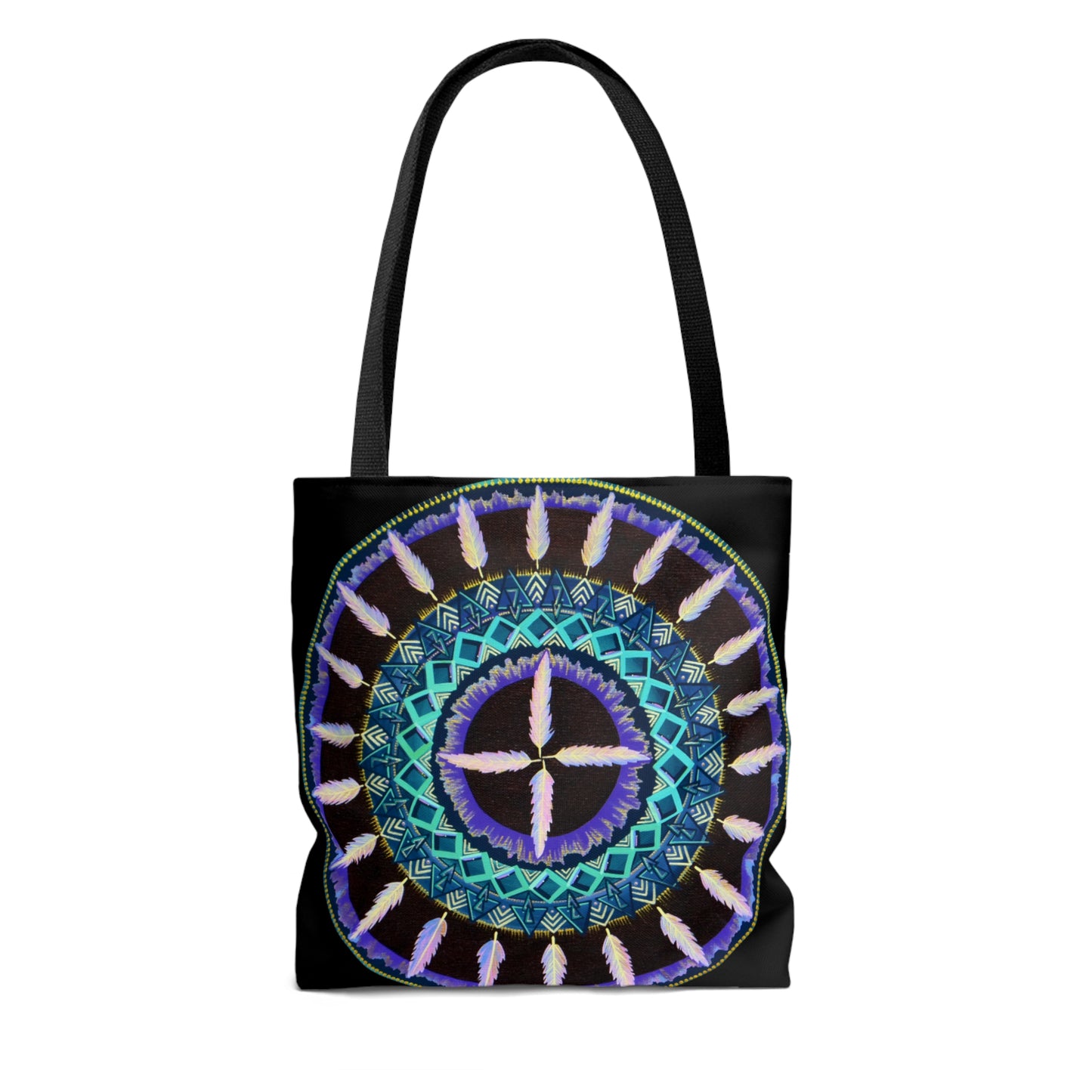 "Cuatro Vientos" Tote Bag (All-Over-Print) - Blue Flame Array Bags