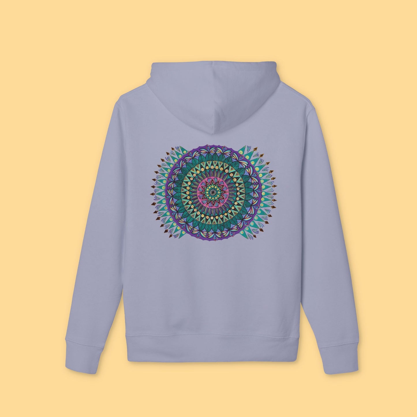 "Mandaladiosa" Organic Cruiser Hoodie (Font&Back Print)