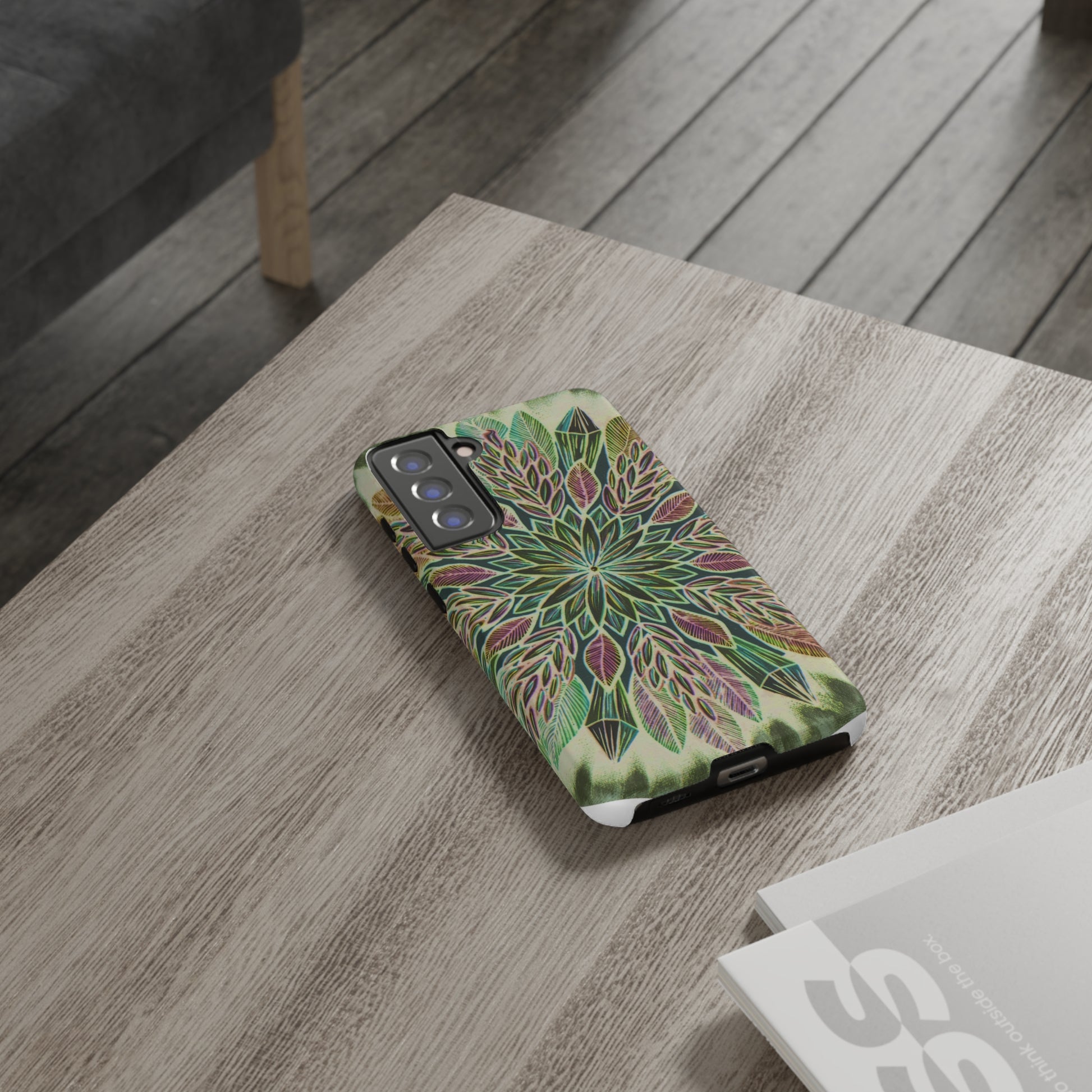 "Krystalhoja Verde" Art Phone Armor - Blue Flame Array Phone Case