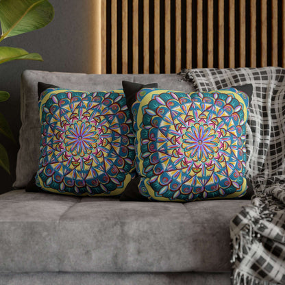 "Almandalayana" Dreamcatcher Pillow Cover - Blue Flame Array Home Decor