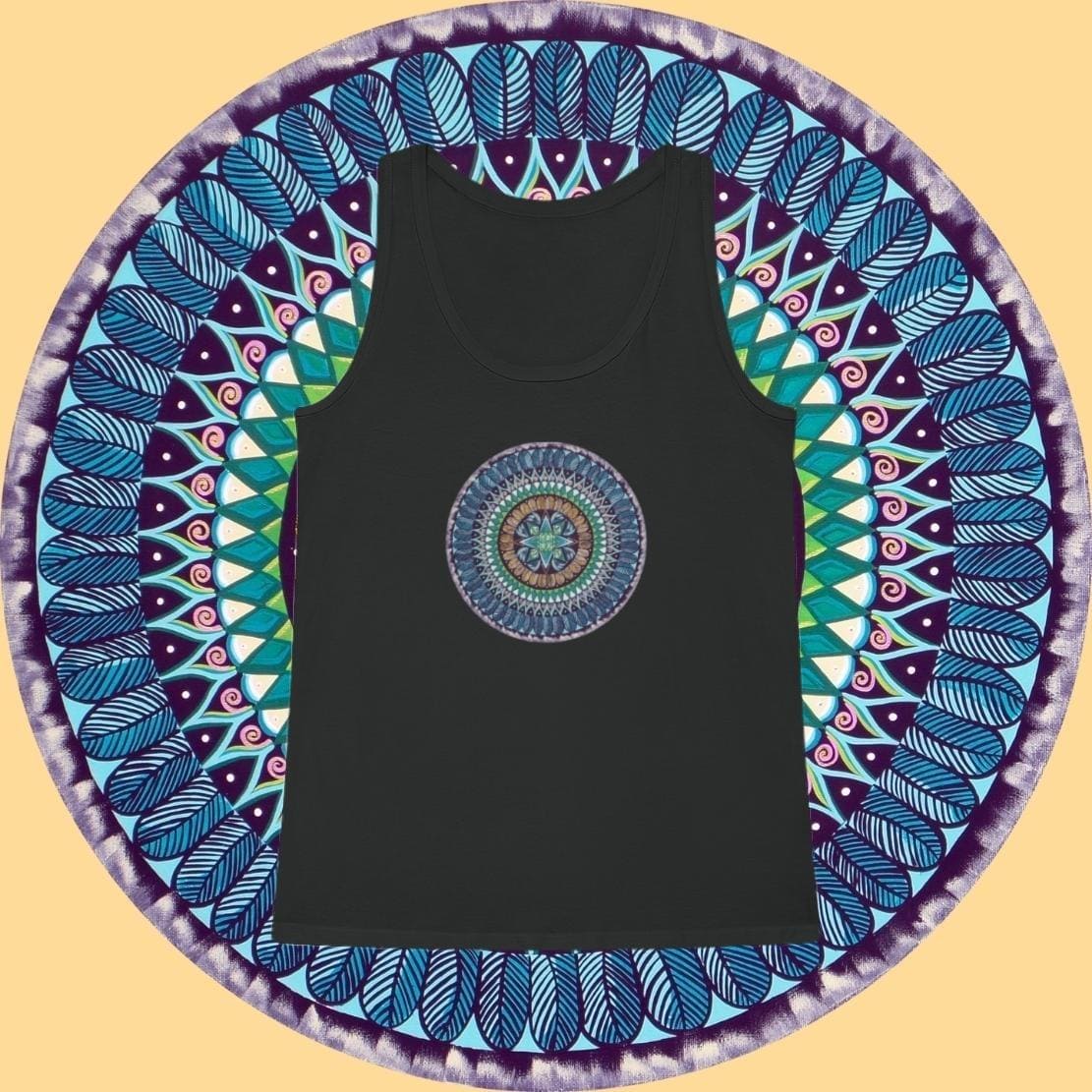 "AquilazurA Kryst'dala" Ladies Organic Tank Top - Blue Flame Array Tank Top