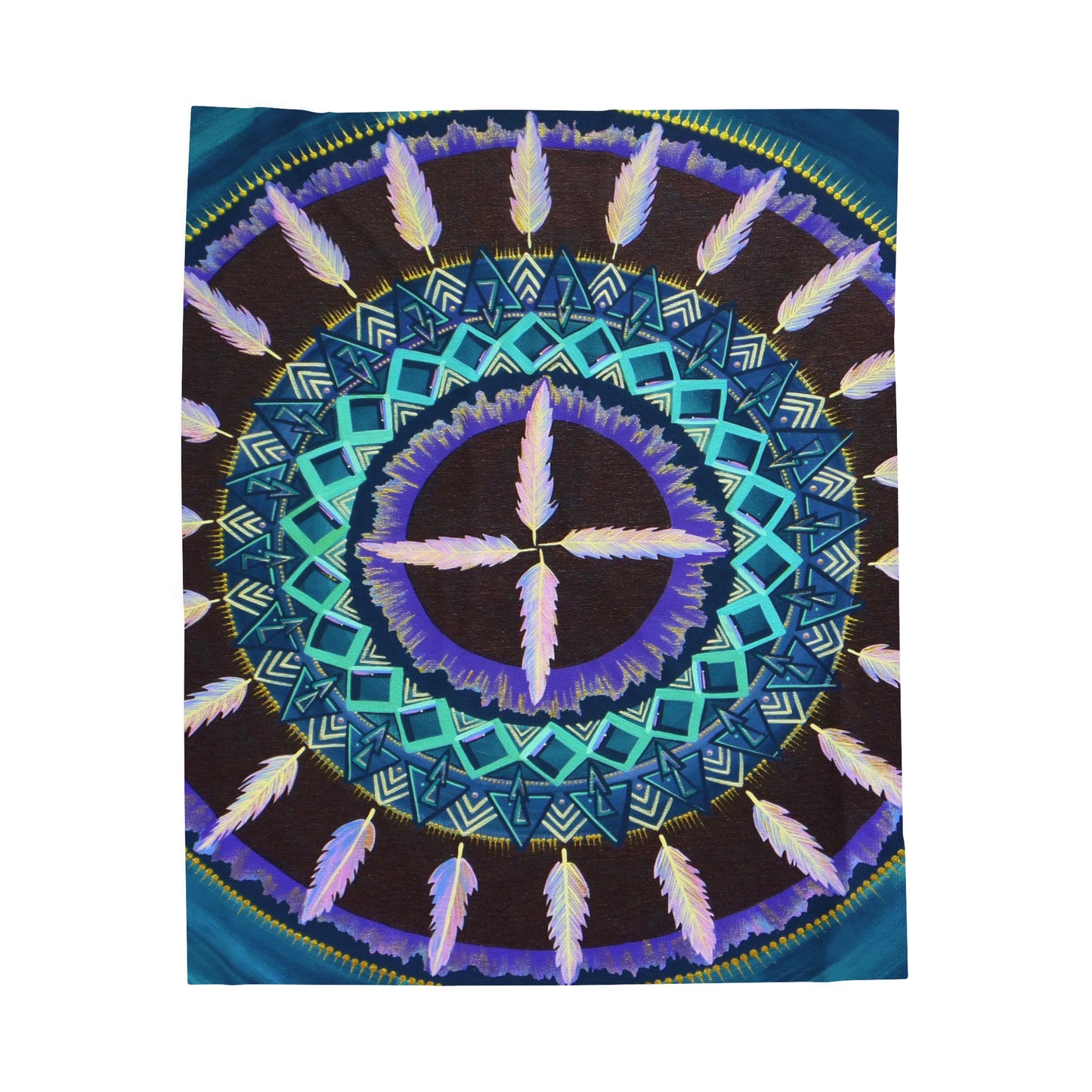 "Cuatro Vientos" Dreamcatcher Blanket - Blue Flame Array All Over Prints