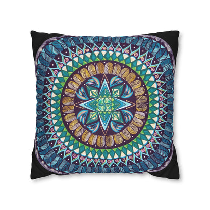 "AquilazurA Kryst'dala" Dreamcatcher Pillow Cover - Blue Flame Array Home Decor