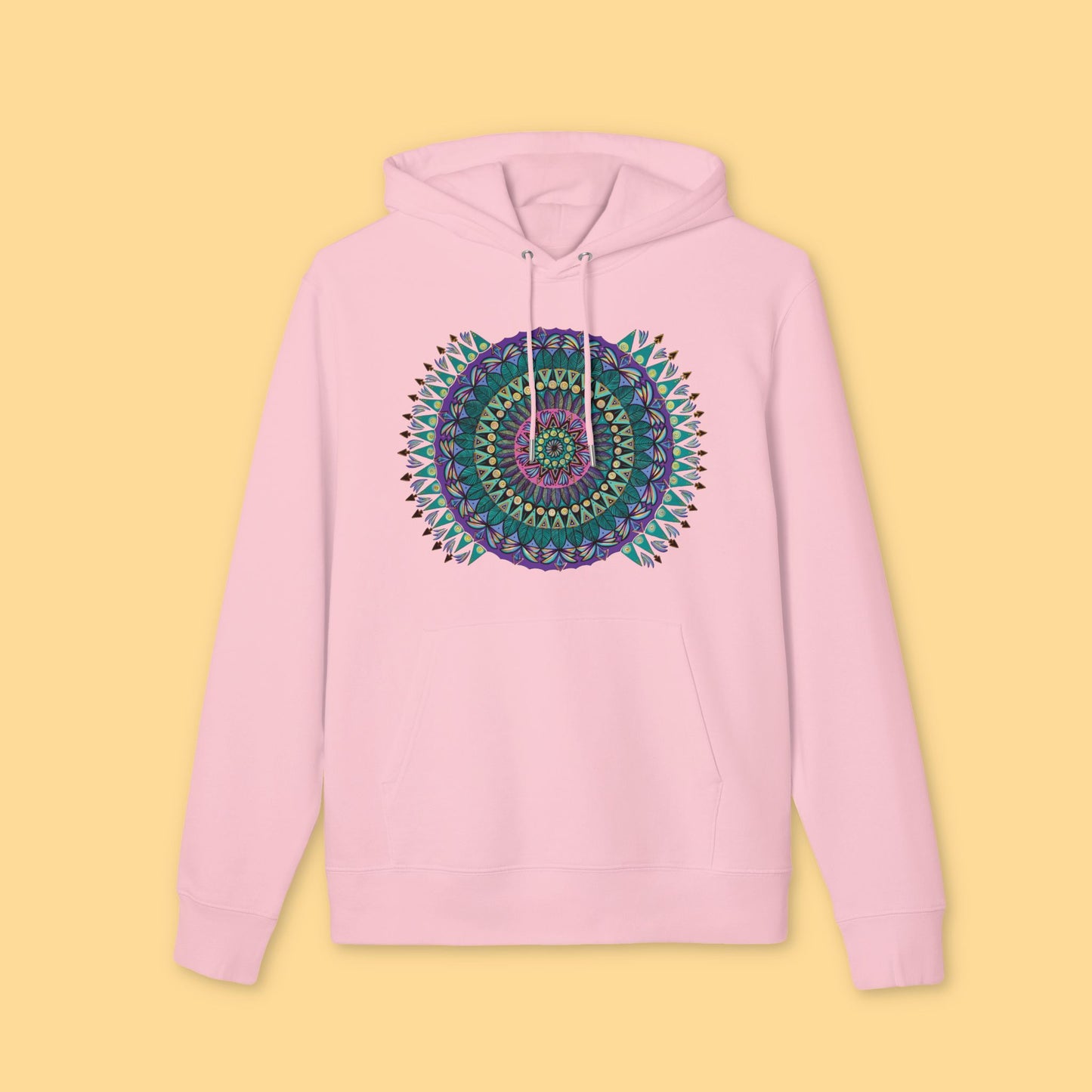 "Mandaladiosa" Organic Cruiser Hoodie (Font&Back Print)