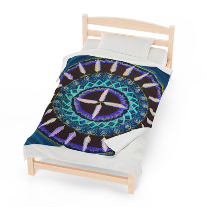 "Cuatro Vientos" Dreamcatcher Blanket - Blue Flame Array All Over Prints