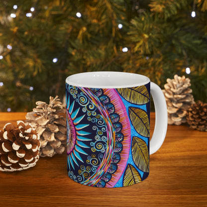 "Mandalamirananda" White Ceramic Mug