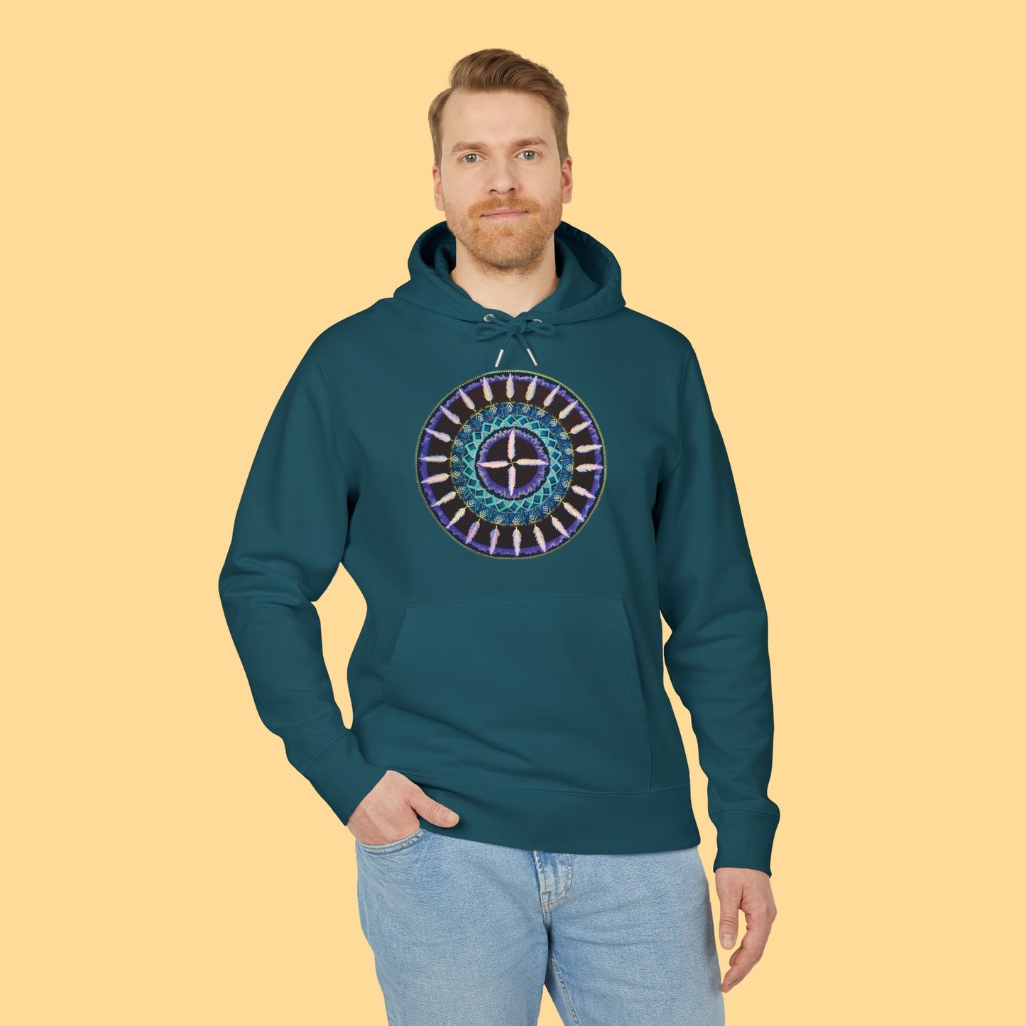 "Cuatro Vientos" Organic Cruiser Hoodie (Font&Back Print)