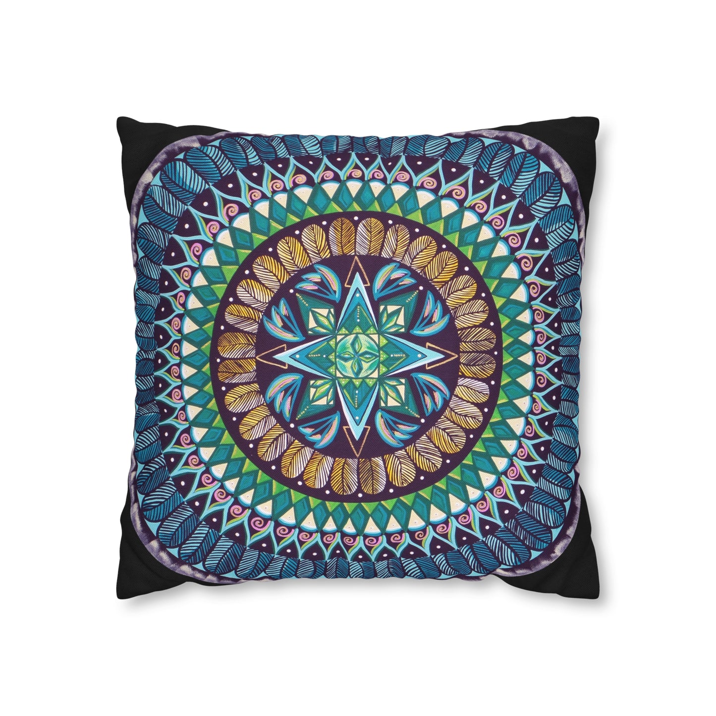 "AquilazurA Kryst'dala" Dreamcatcher Pillow Cover - Blue Flame Array Home Decor