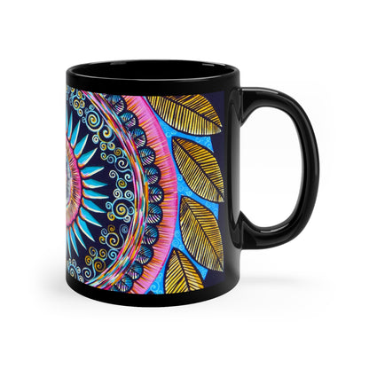 "Mandalamirananda" Black Ceramic Mug