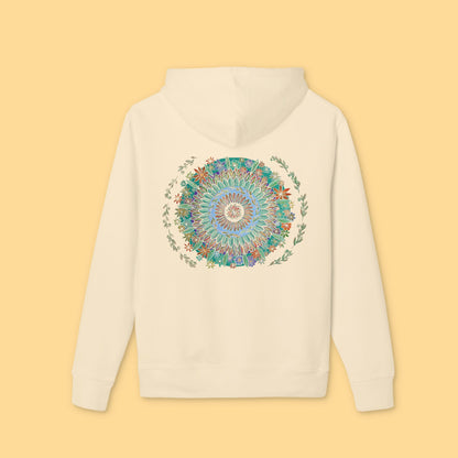 "Mandalavida" Organic Cruiser Hoodie (Font&Back Print)