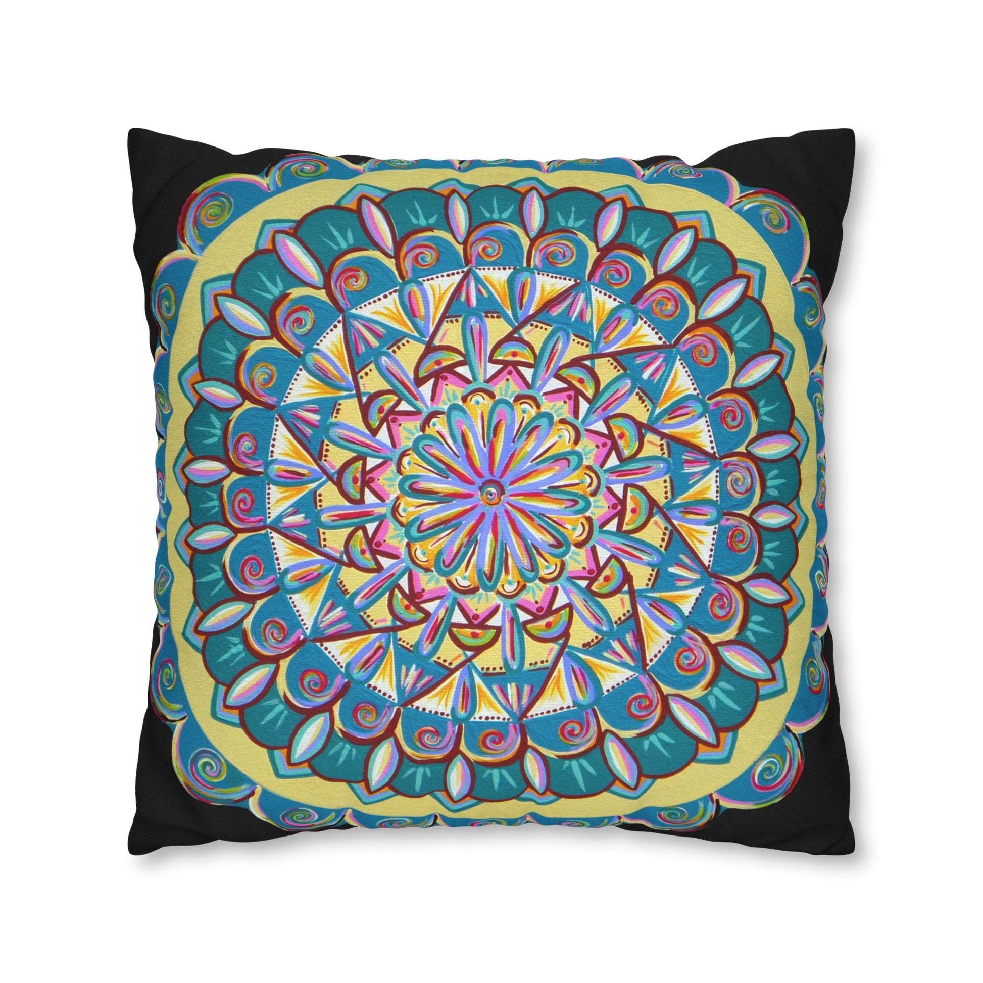 "Almandalayana" Dreamcatcher Pillow Cover - Blue Flame Array Home Decor