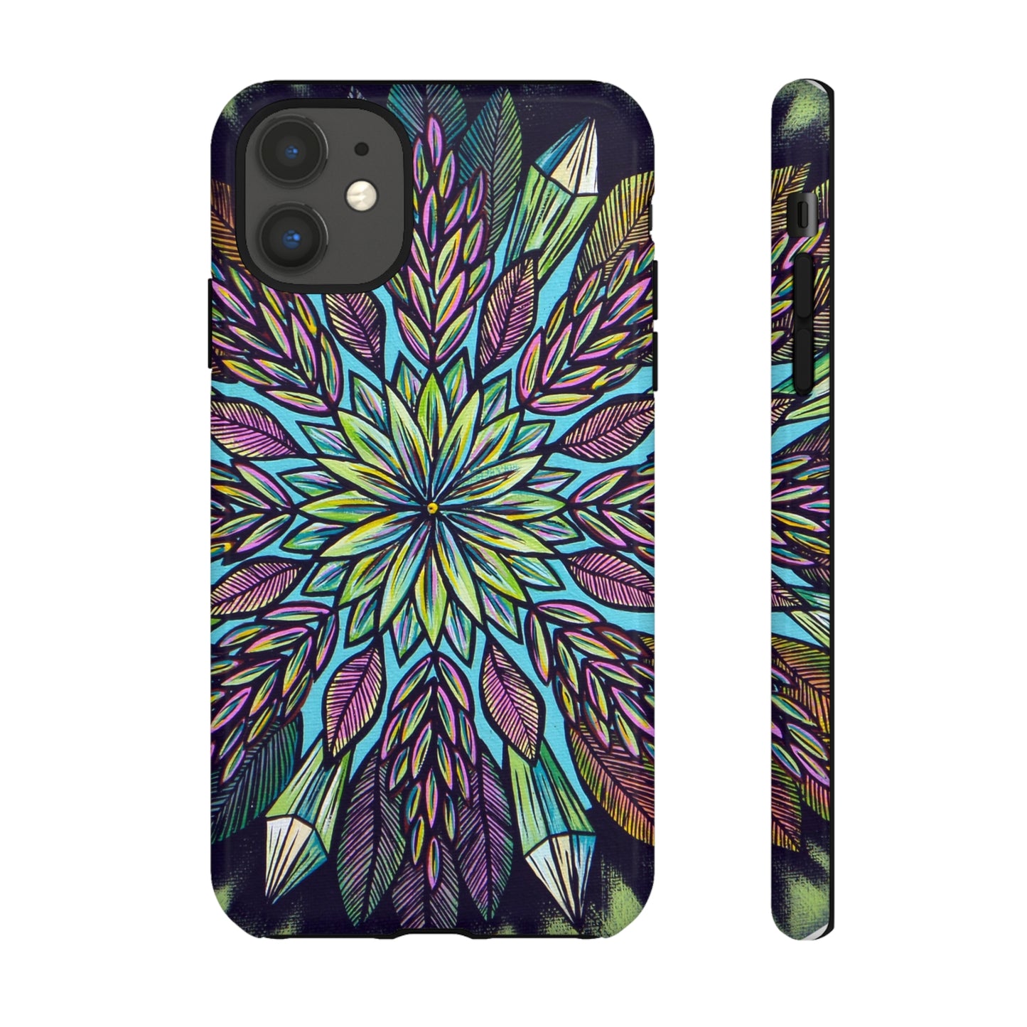 "Krystalhoja" Art Phone Armor - Blue Flame Array iPhone 11 / Glossy Phone Case