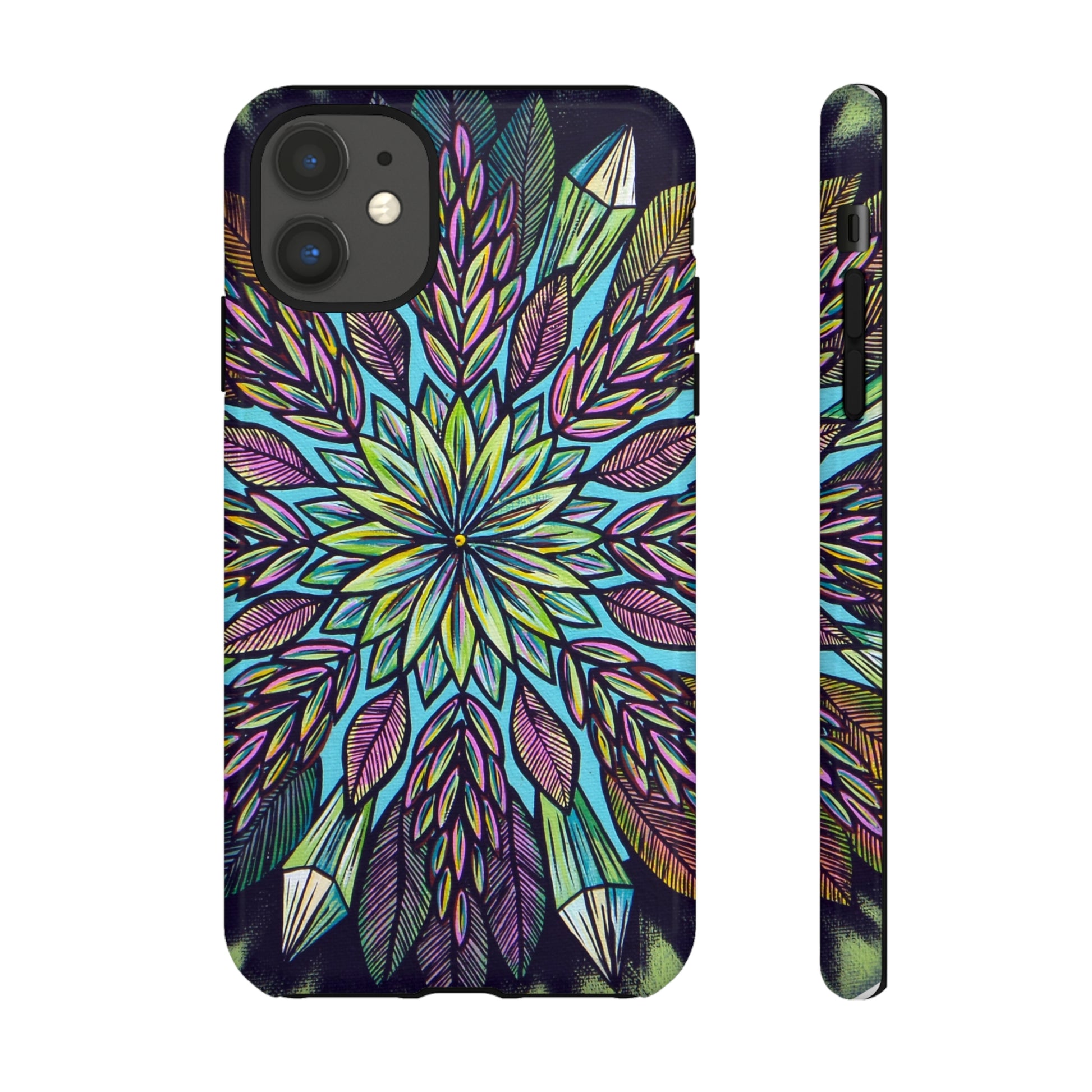 "Krystalhoja" Art Phone Armor - Blue Flame Array iPhone 11 / Glossy Phone Case