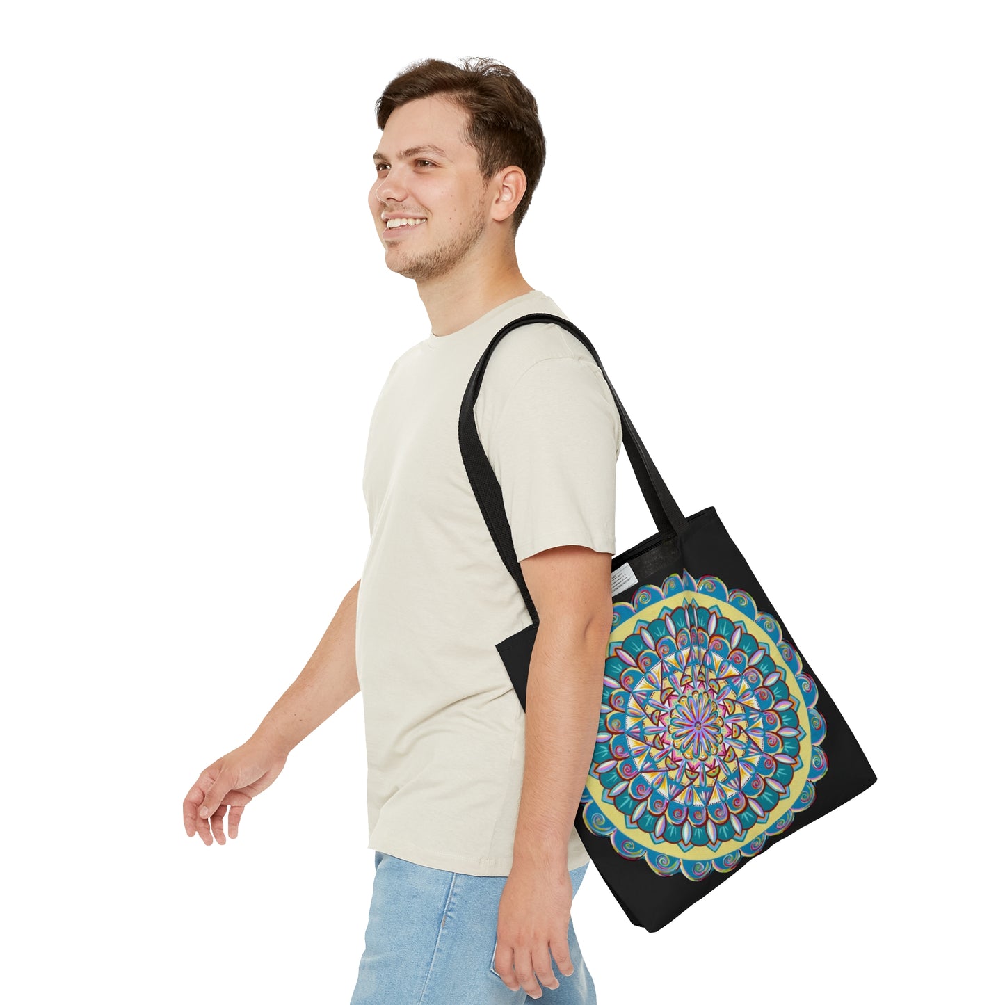 "Almandalayana" Tote Bag (All-Over-Print) - Blue Flame Array Bags