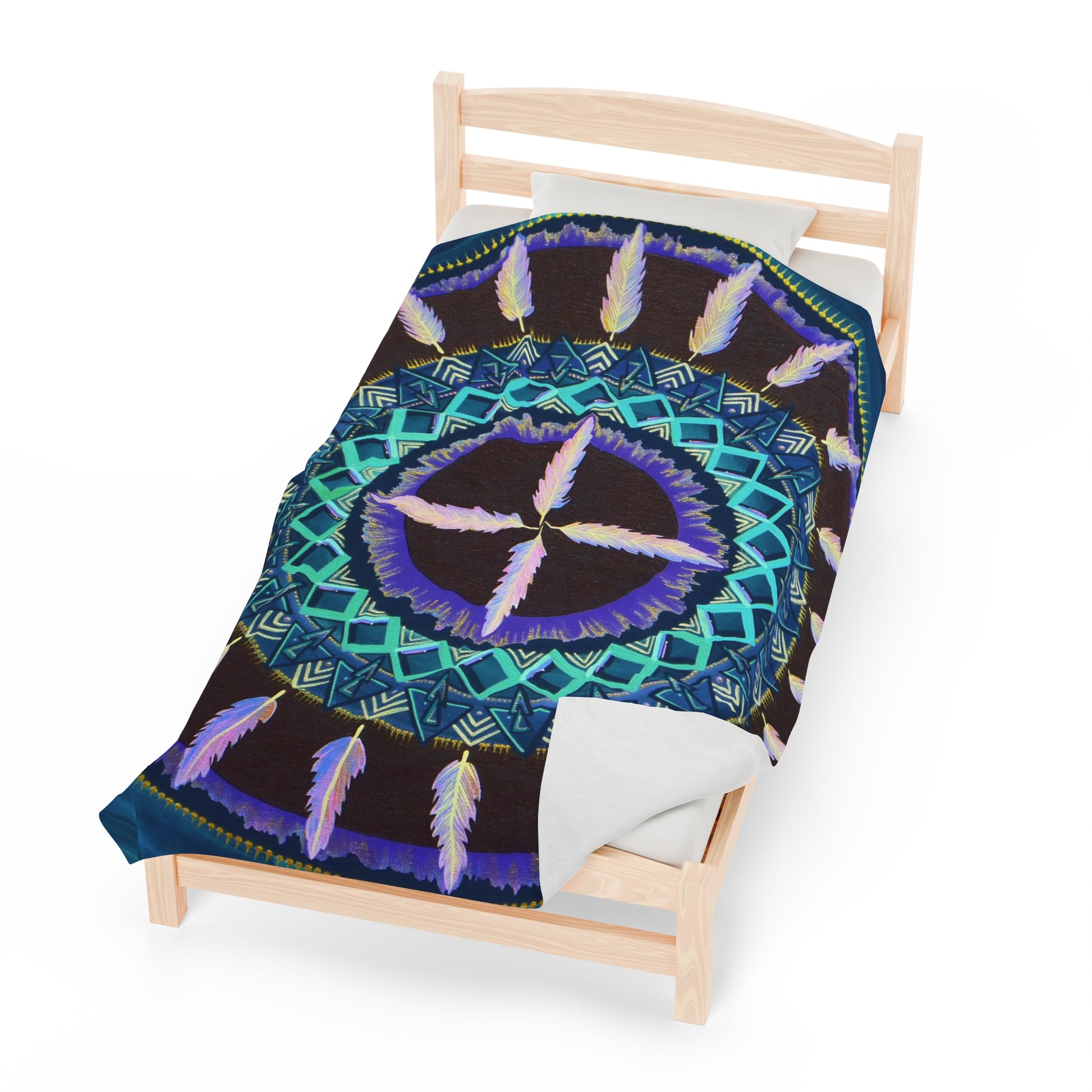 "Cuatro Vientos" Dreamcatcher Blanket - Blue Flame Array All Over Prints