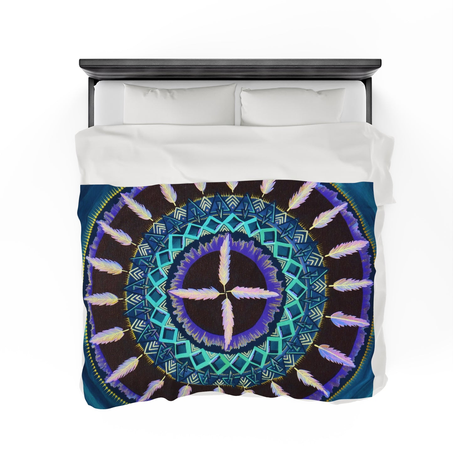 "Cuatro Vientos" Dreamcatcher Blanket - Blue Flame Array All Over Prints